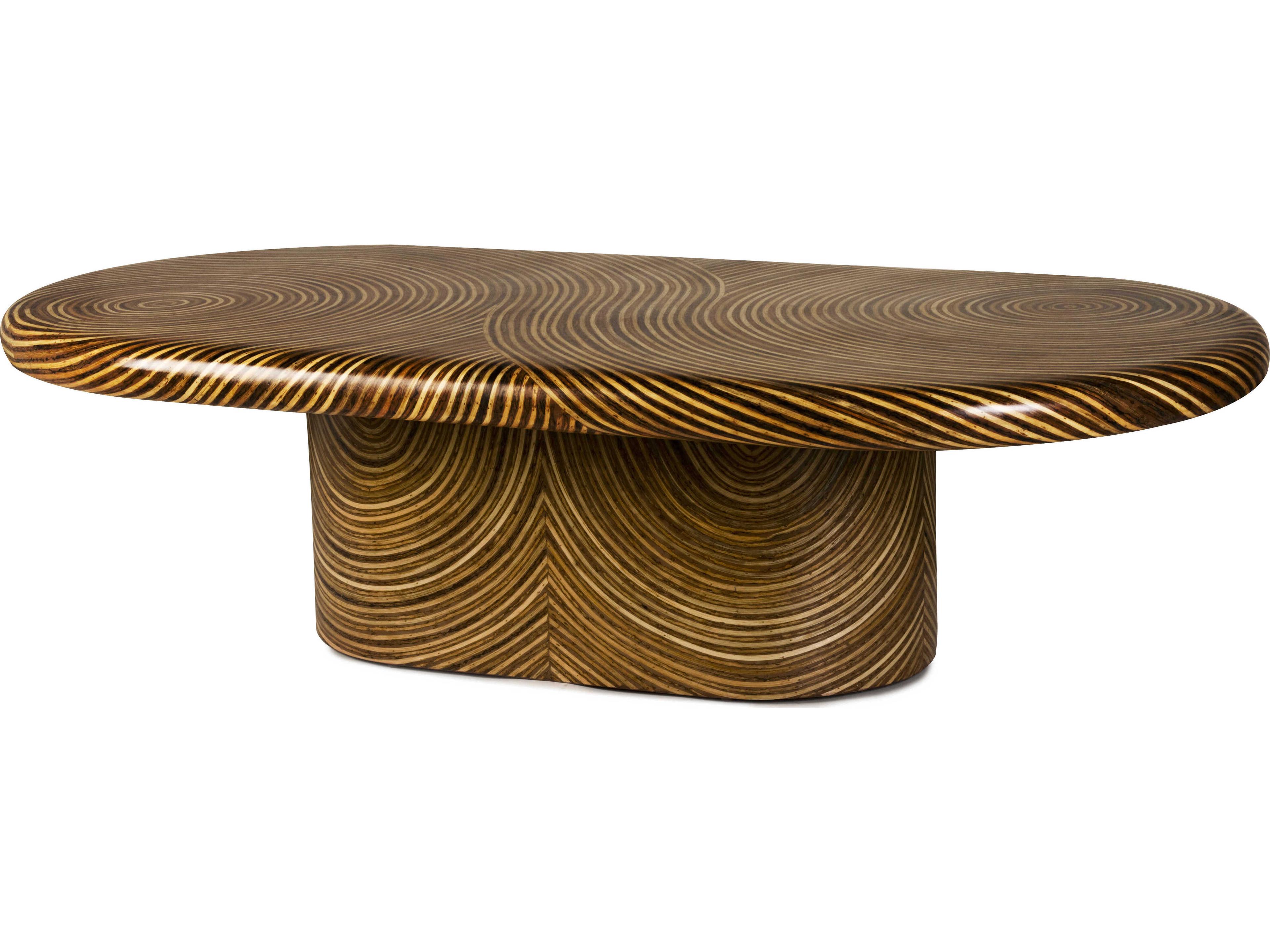 Oggetti Showtime Oval Wood Light And Brown Coffee Table