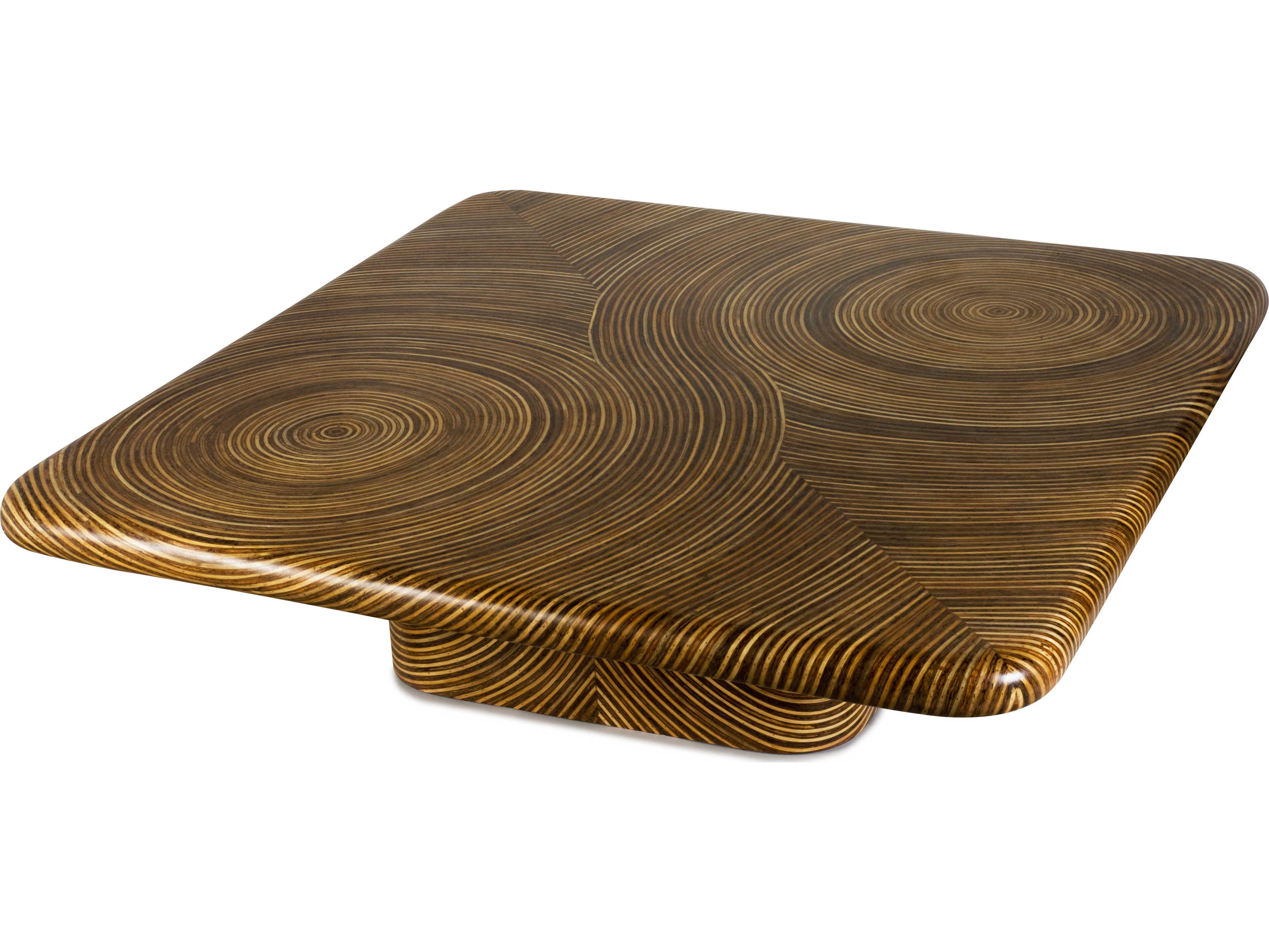 Oggetti Showtime Square Wood Light And Brown Coffee Table