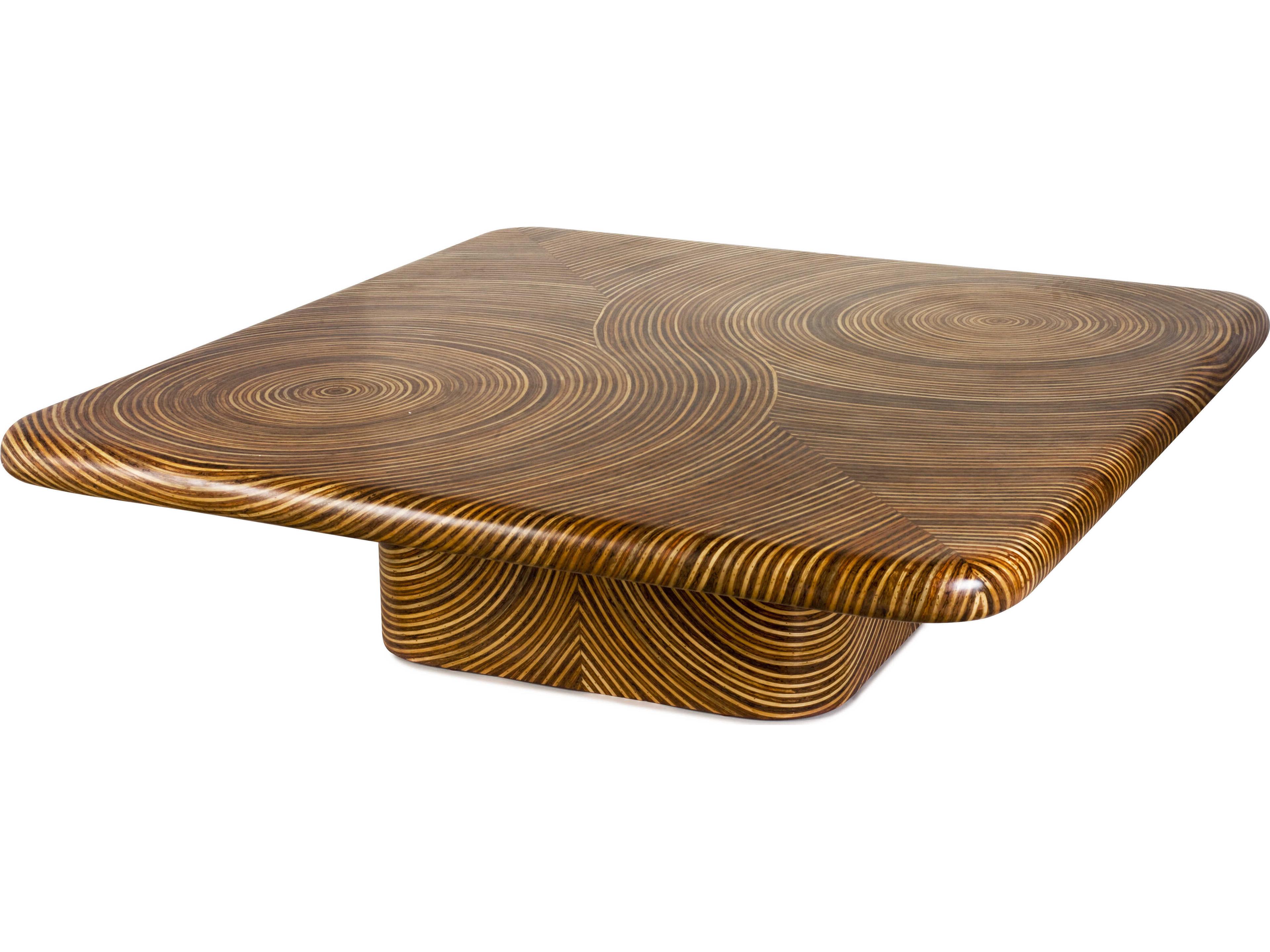 Oggetti Showtime Square Wood Light And Brown Coffee Table