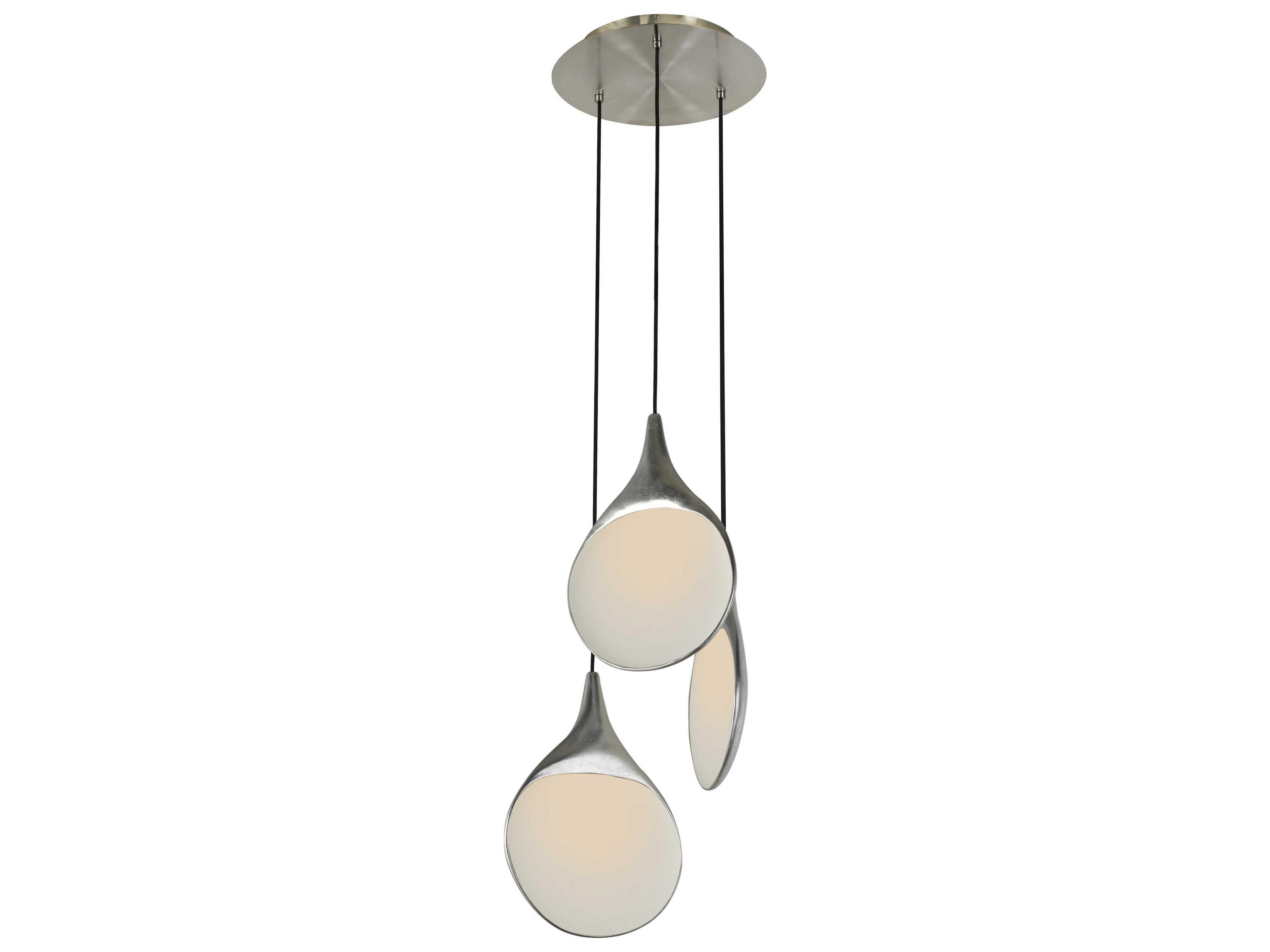 Oggetti Stillabunt 3-Light Silver White Round Pendant