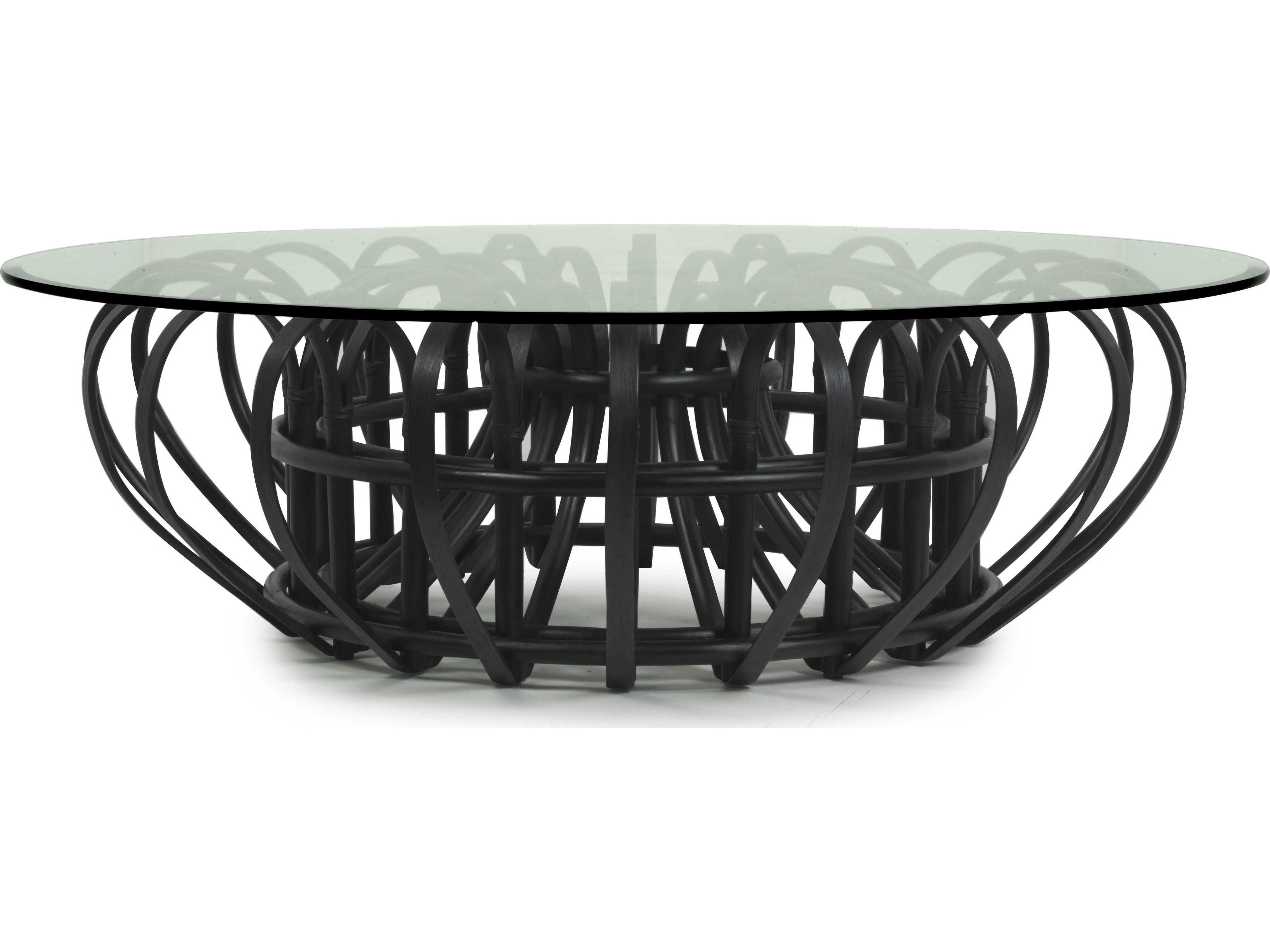 Oggetti Aiden Round Glass Black Coffee Table