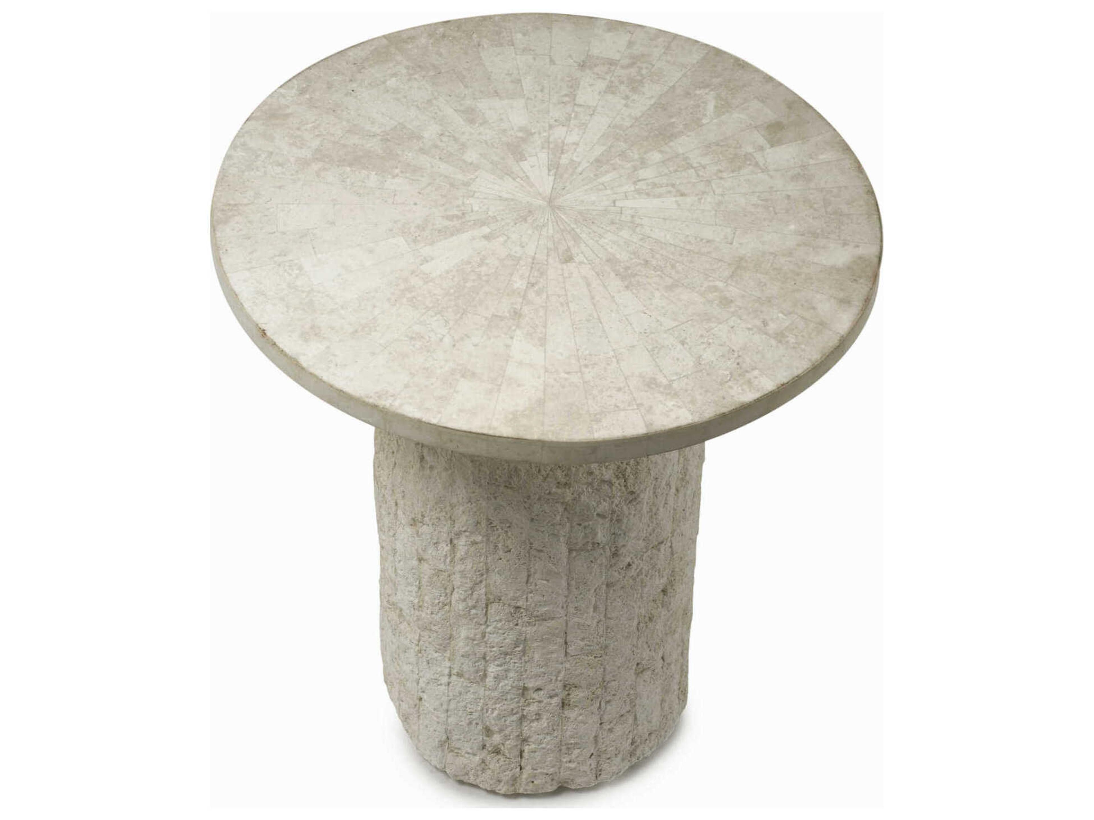 Oggetti Acadia Round Stone Natural End Table