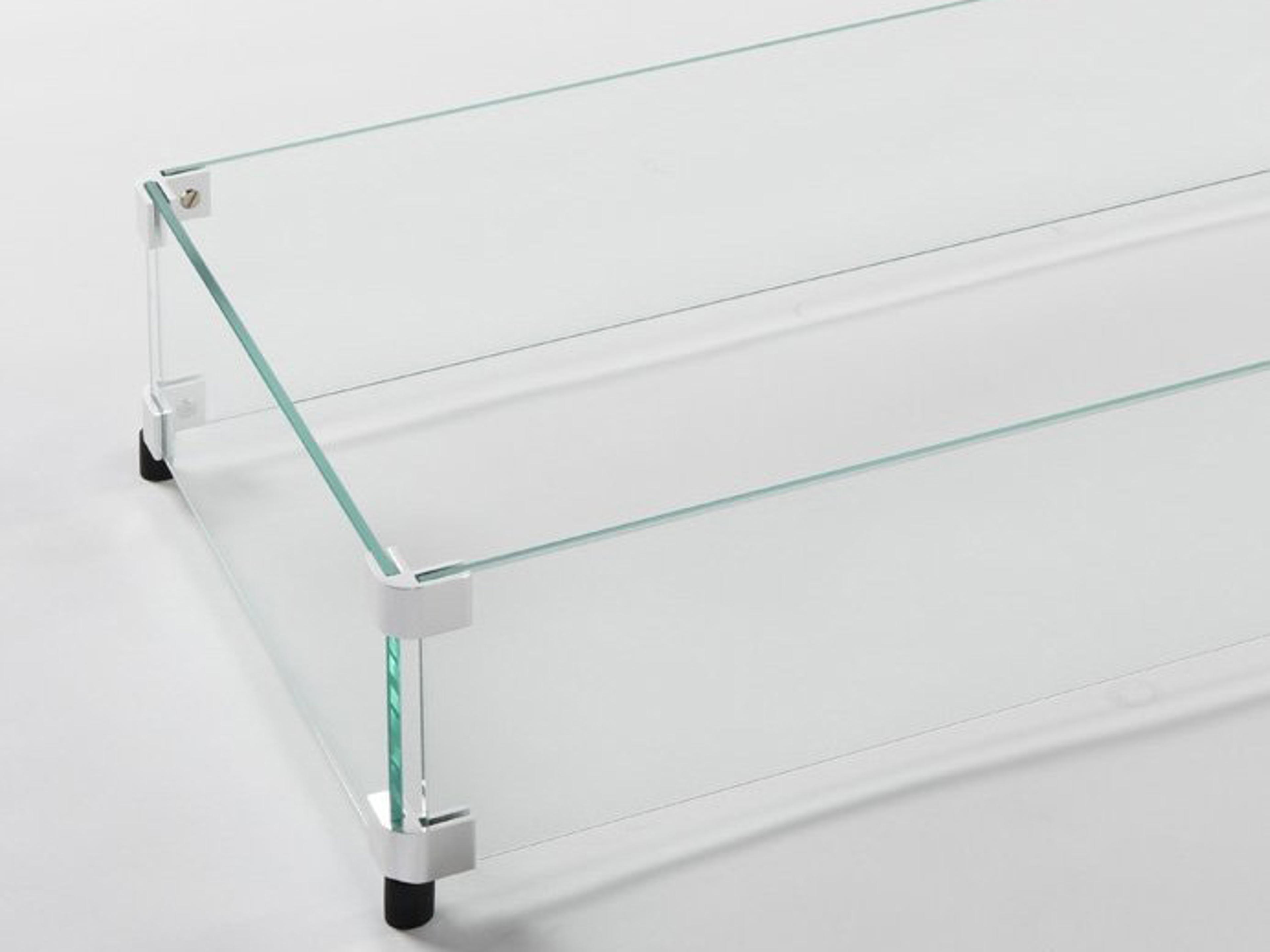 Tempered Glass 120''W x 12''D Rectangular Wind Guard
