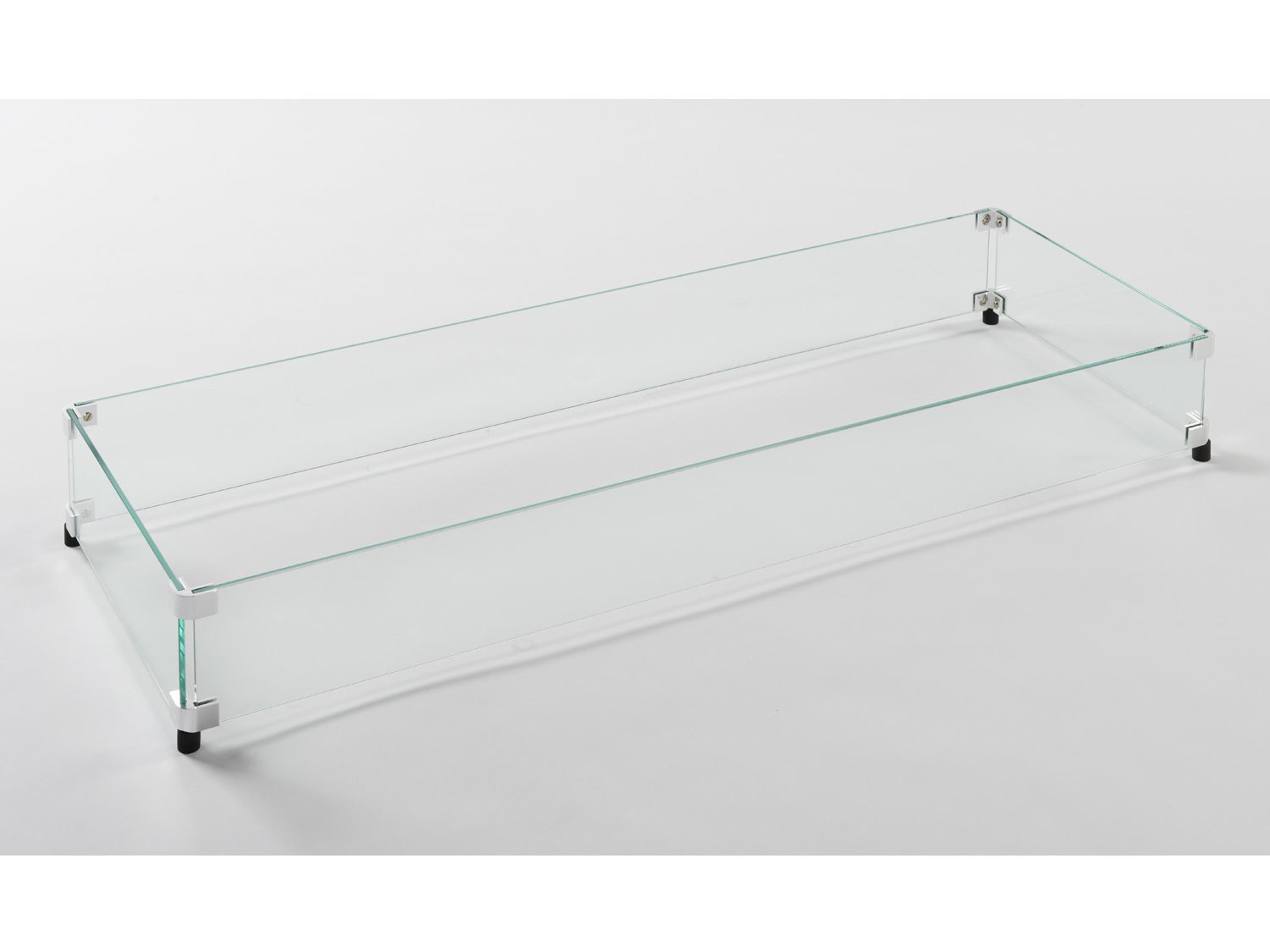 Glass 64''W x 12''D Rectangular Linear Wind Guard