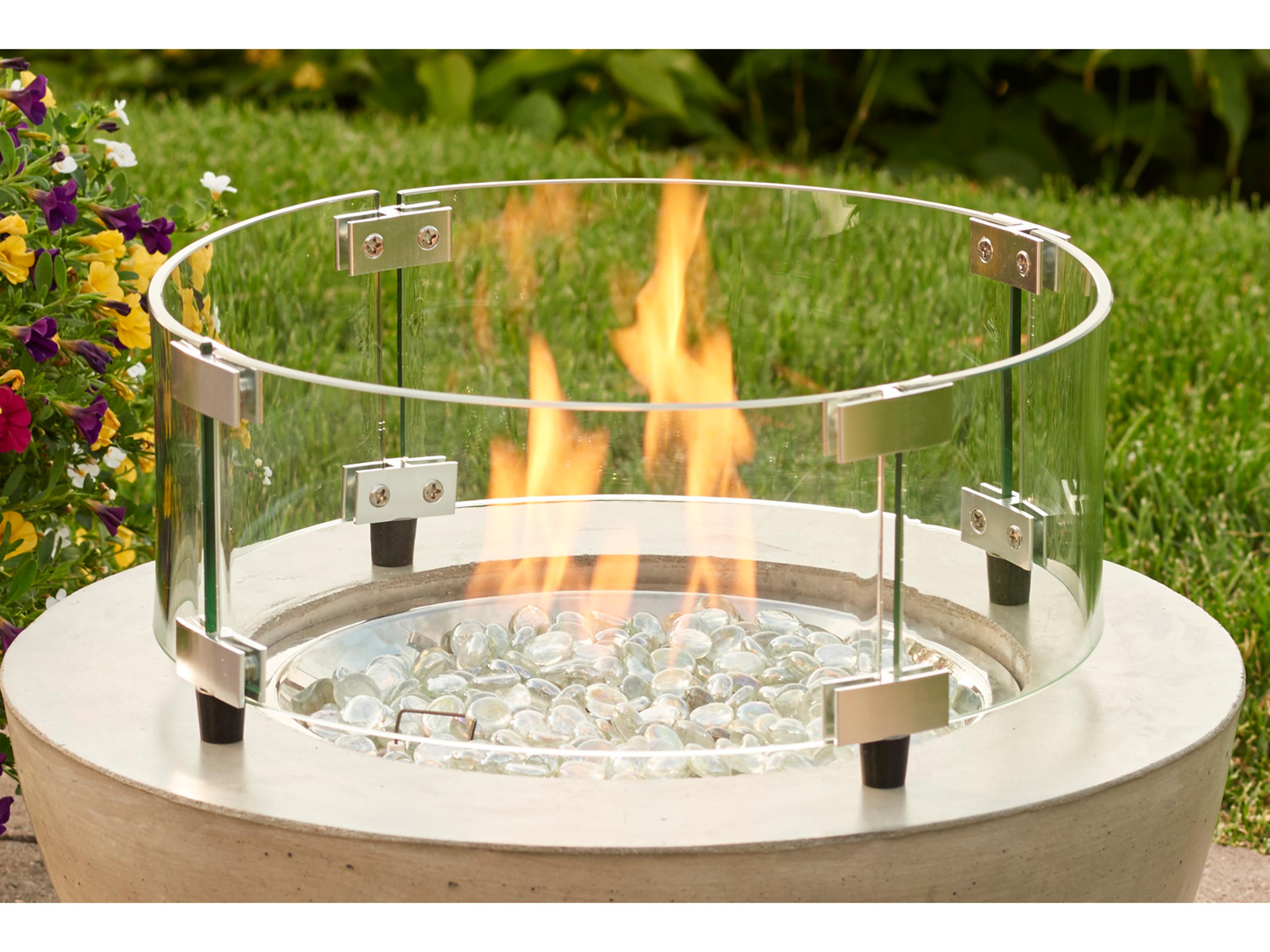 Classic 14''Wide Round Tempered Glass Wind Guard