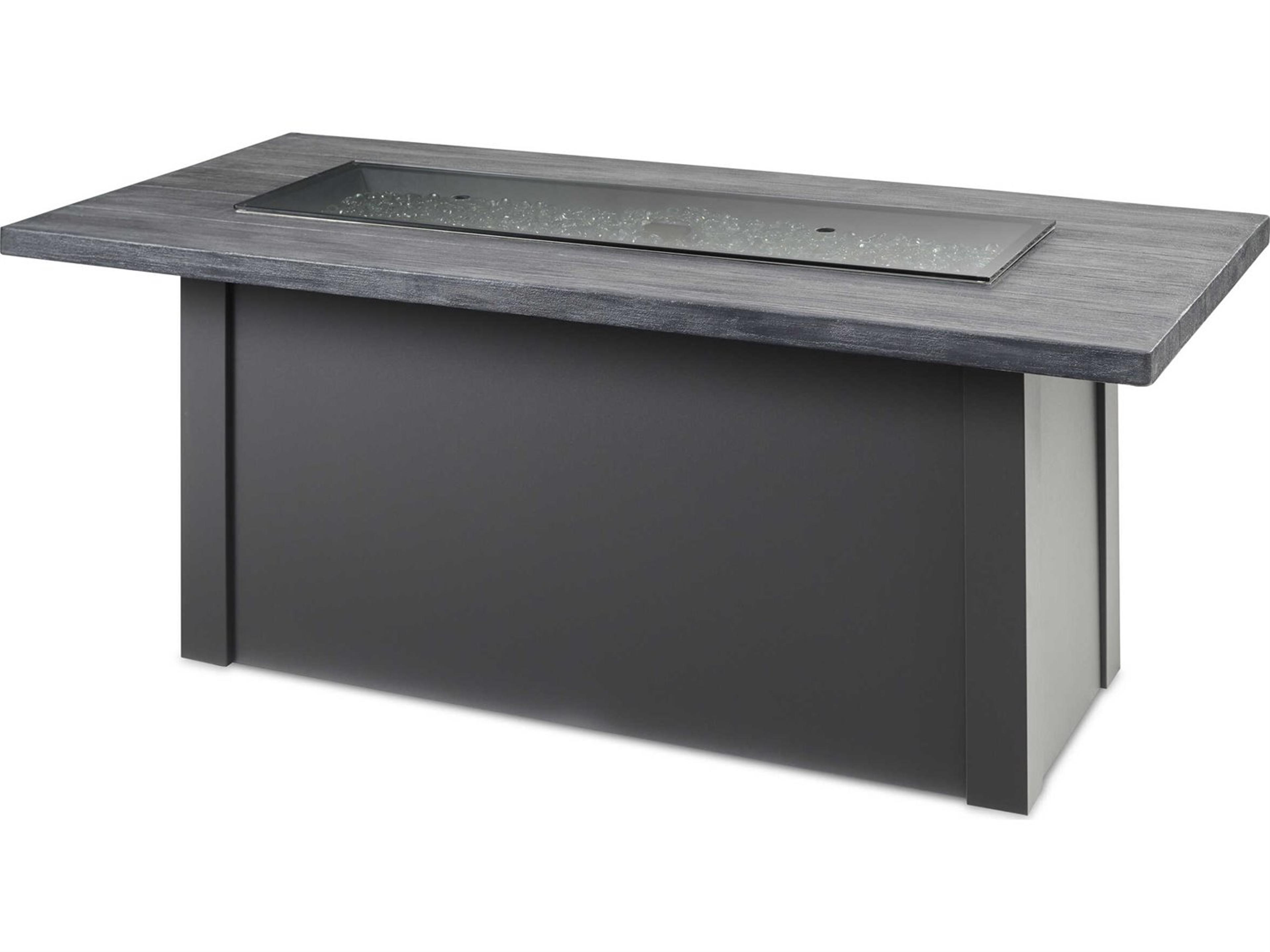 Havenwood Steel Graphite Grey Rectangular Carbon Grey Everblend Top Gas Fire Pit Table