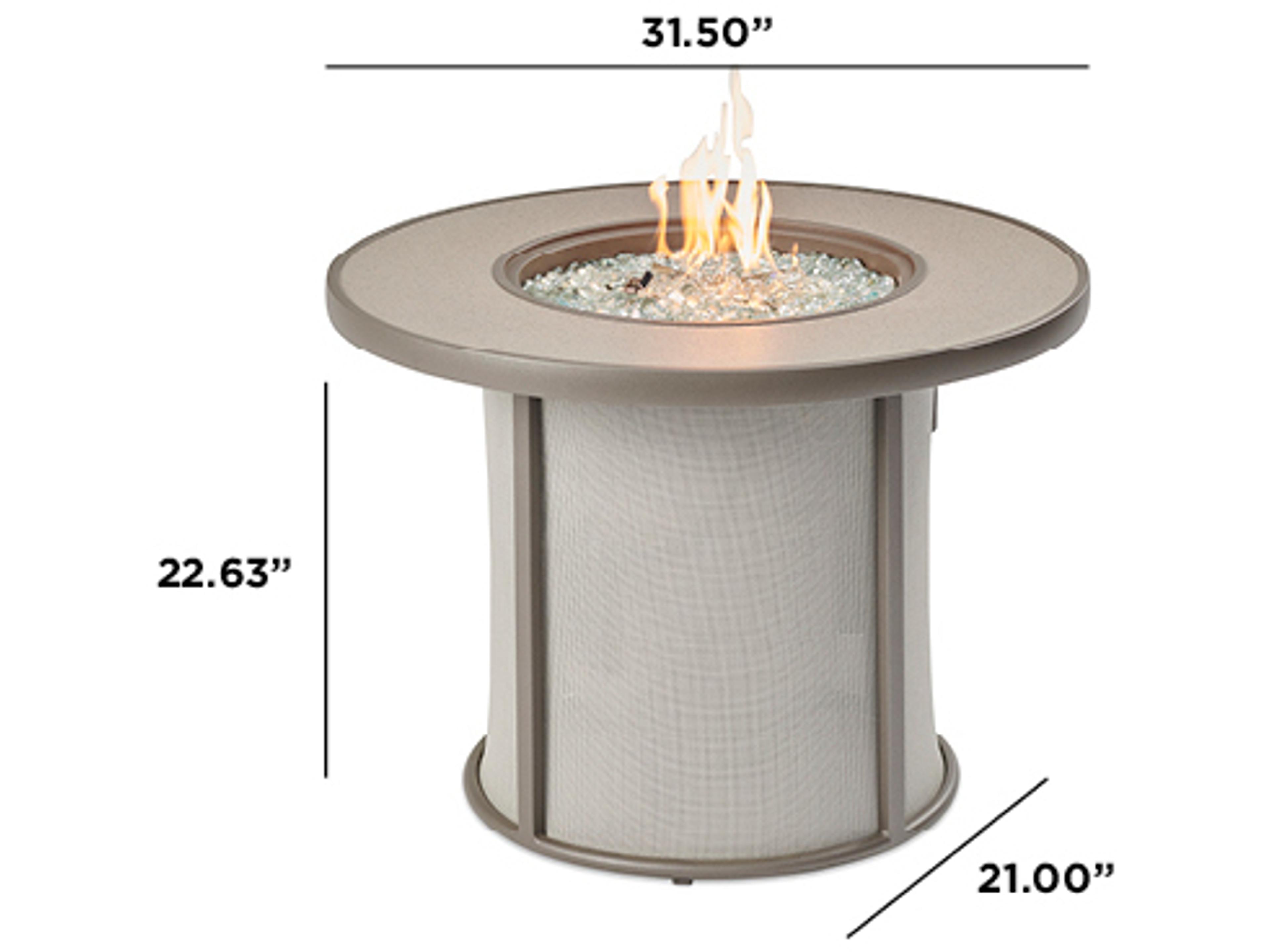 Outdoor Greatroom Stonefire Aluminum Grey Round Gas Fire Pit Table