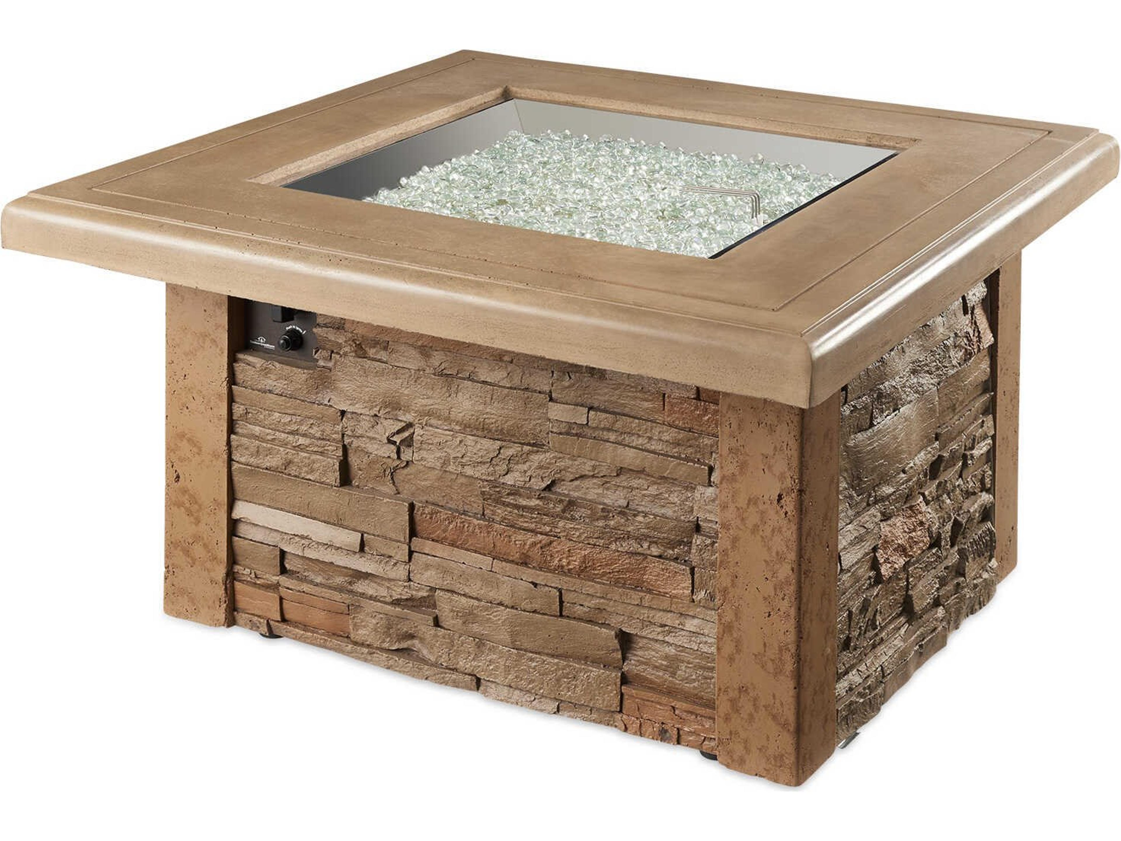 Outdoor Greatroom Sierra Concrete Mocha Square Gas Fire Pit Table