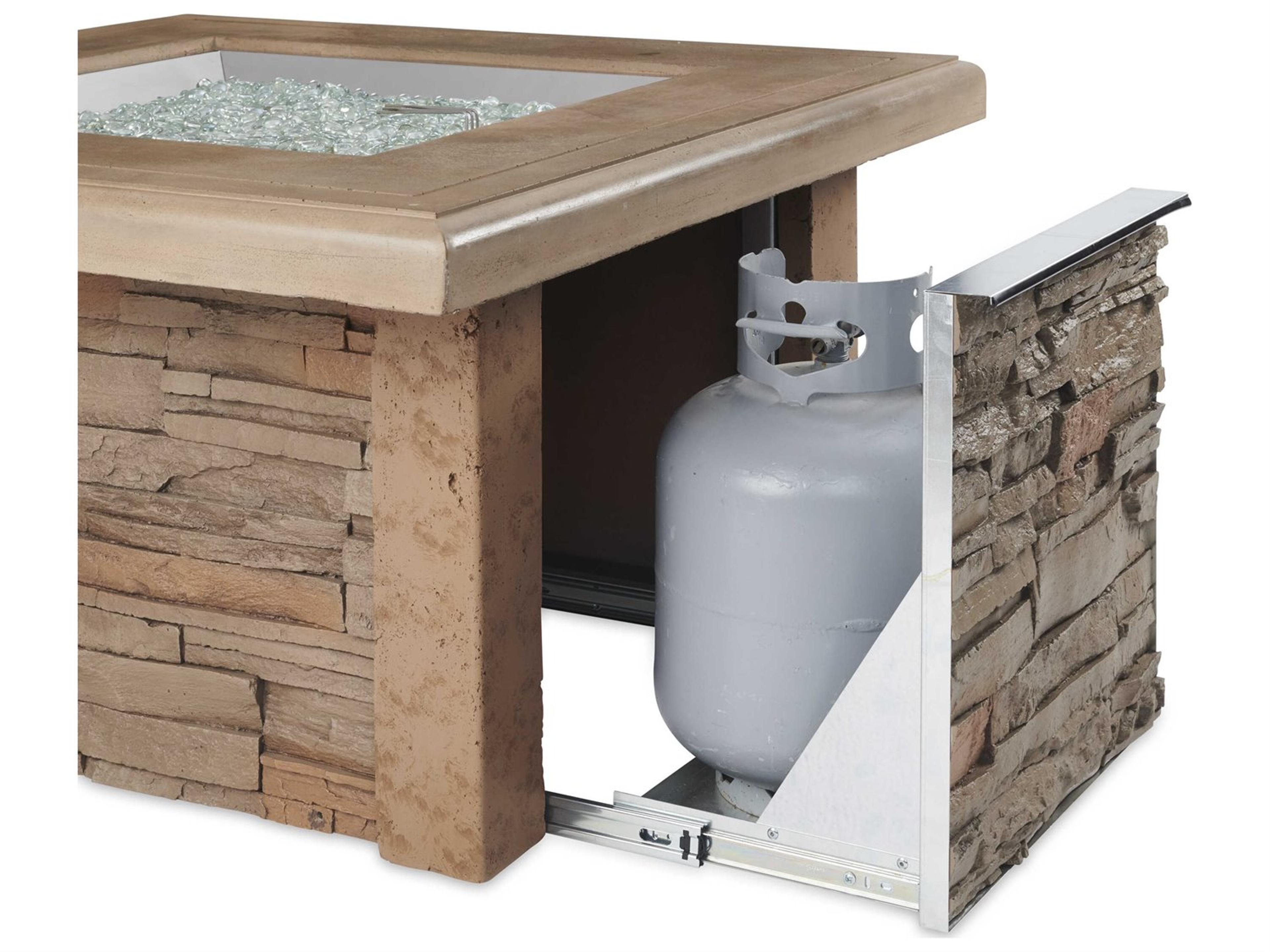 Outdoor Greatroom Sierra Concrete Mocha Square Gas Fire Pit Table