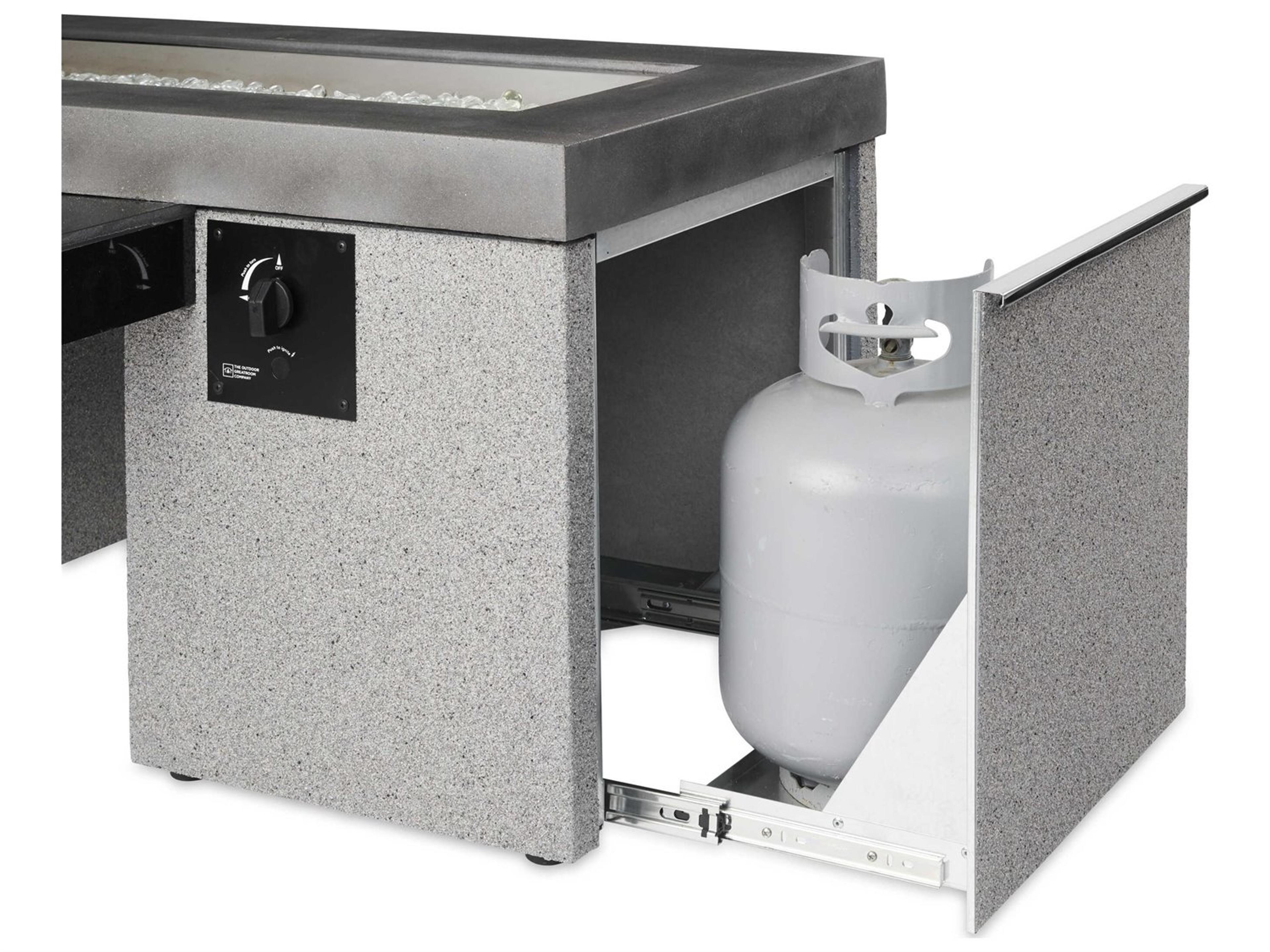 Outdoor Greatroom Uptown Granite Black Rectangular Crystal Fire Pit Table