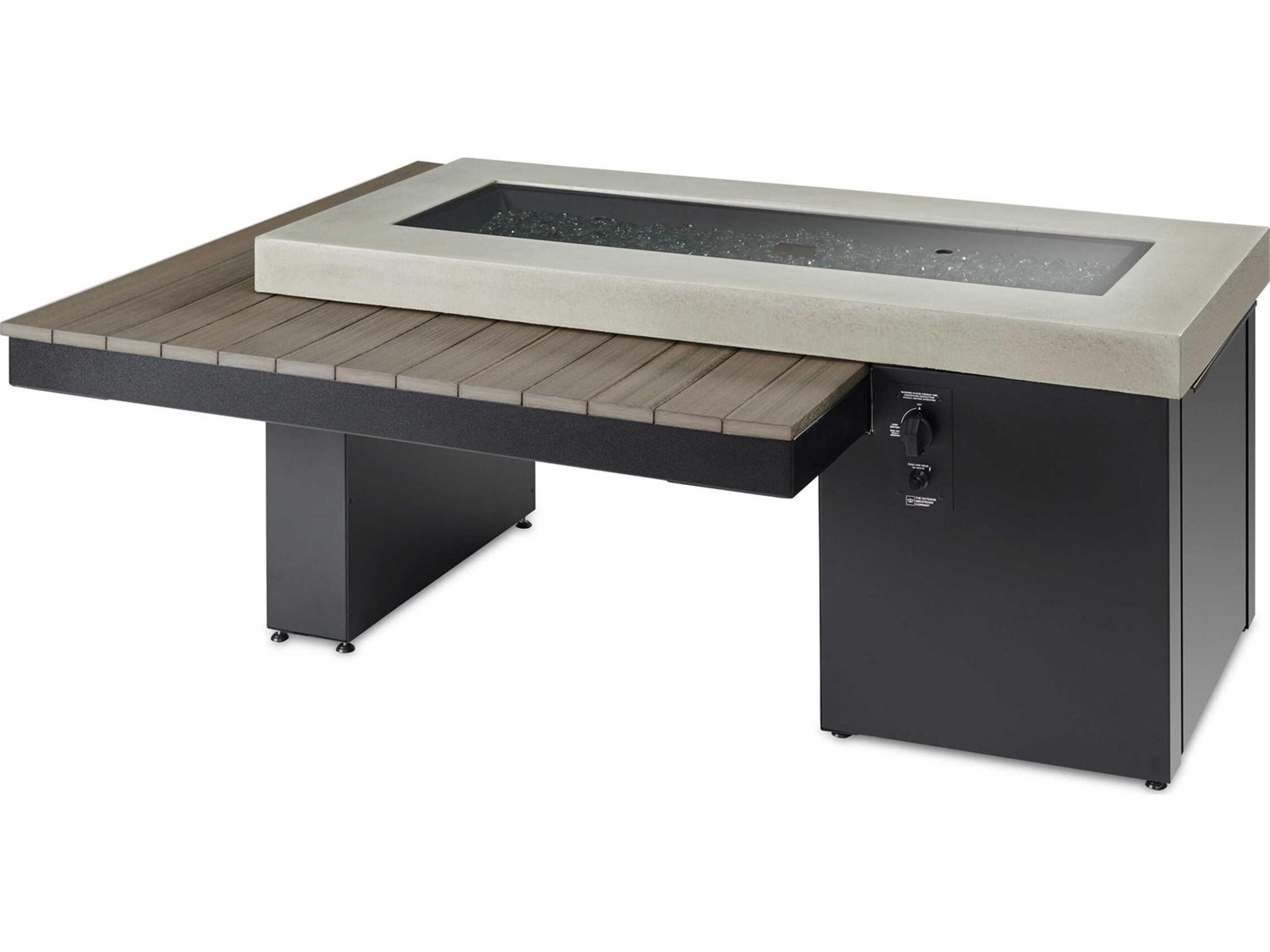 Uptown Aluminum Rectangular Fire Pit Table