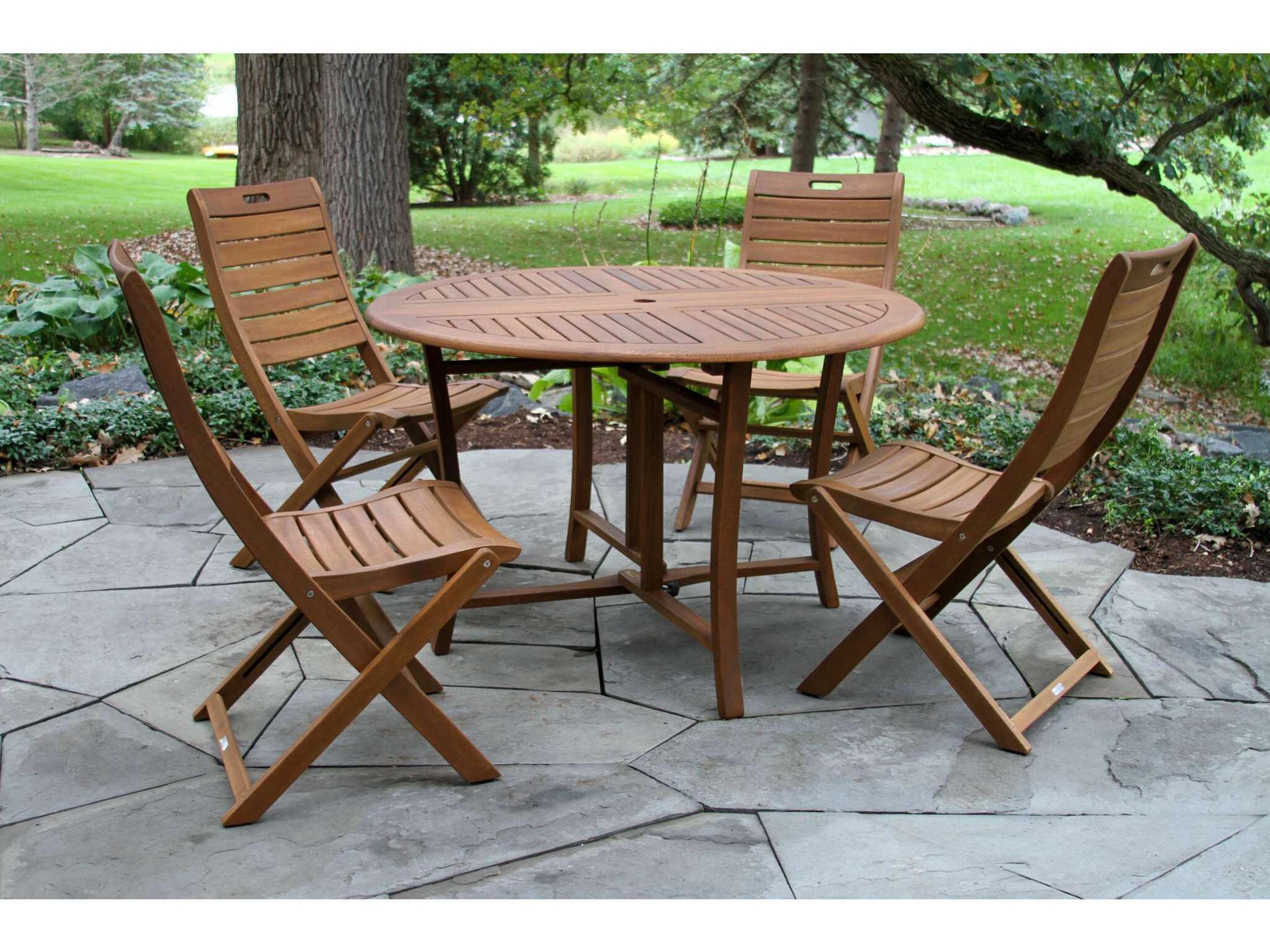 Outdoor Interiors Eucalyptus Folding Armless Chair (Price Includes Two)