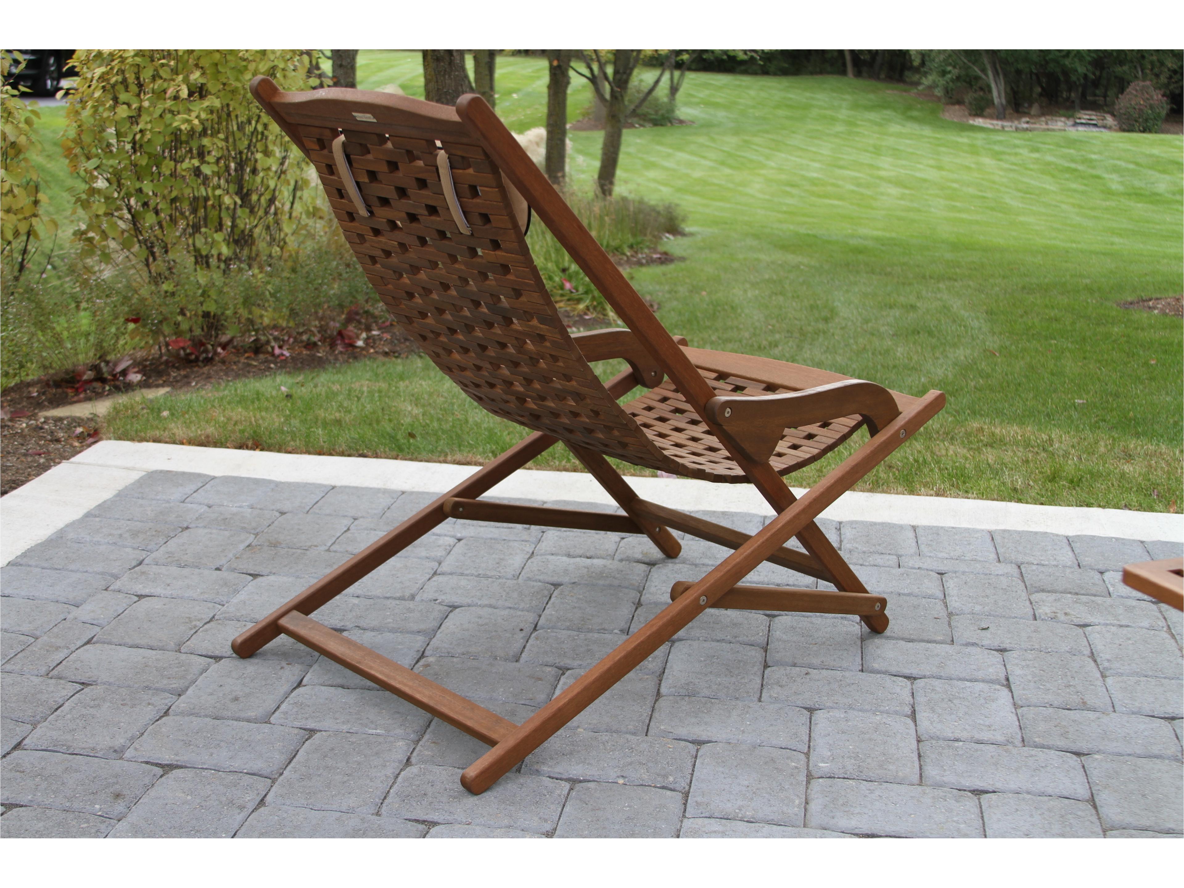 Outdoor Interiors The Original Eucalyptus Swing Lounger w Beige Pillow