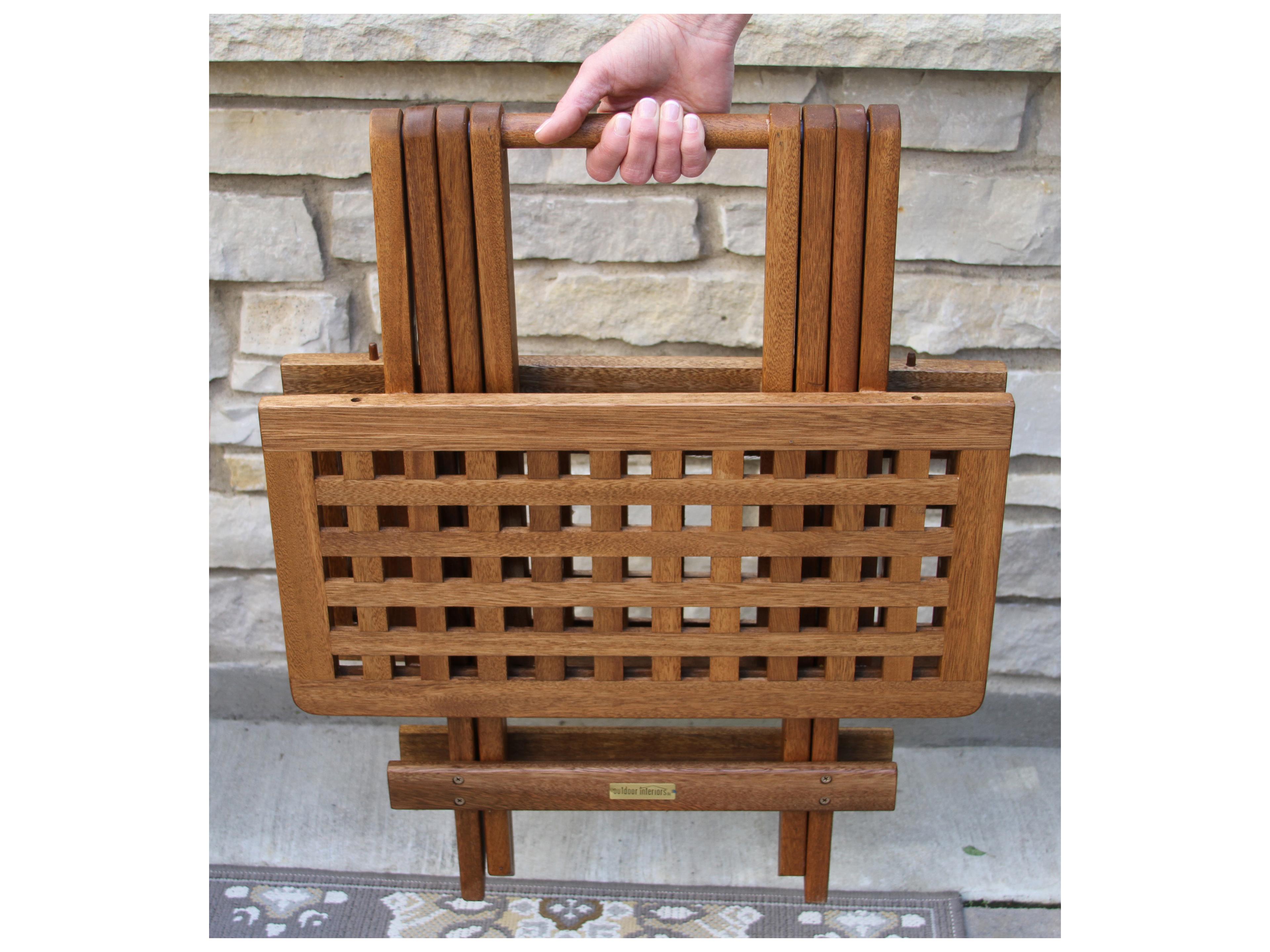 Outdoor Interiors Eucalyptus Folding Side Table