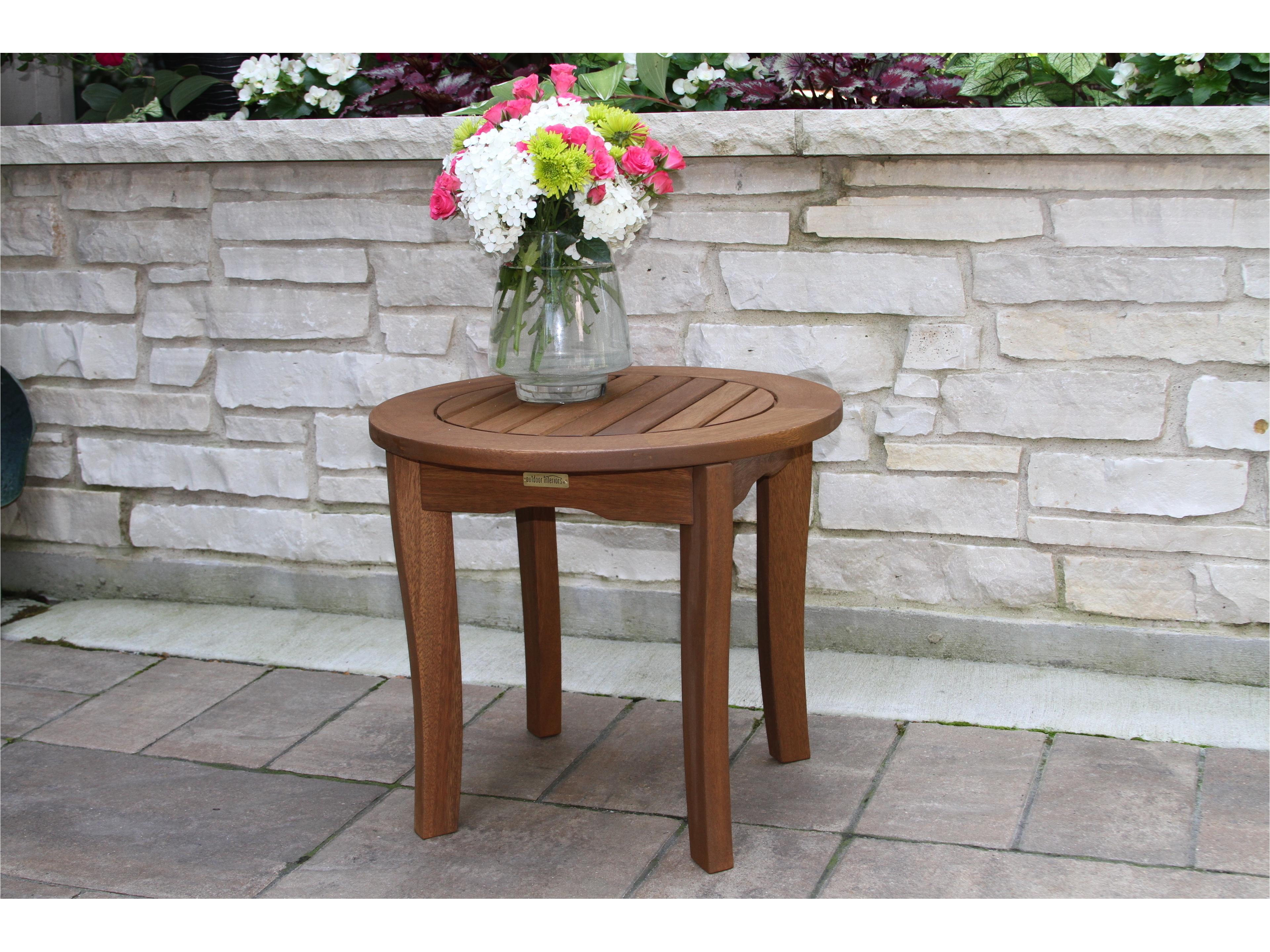 Outdoor Interiors Eucalyptus Round End Table