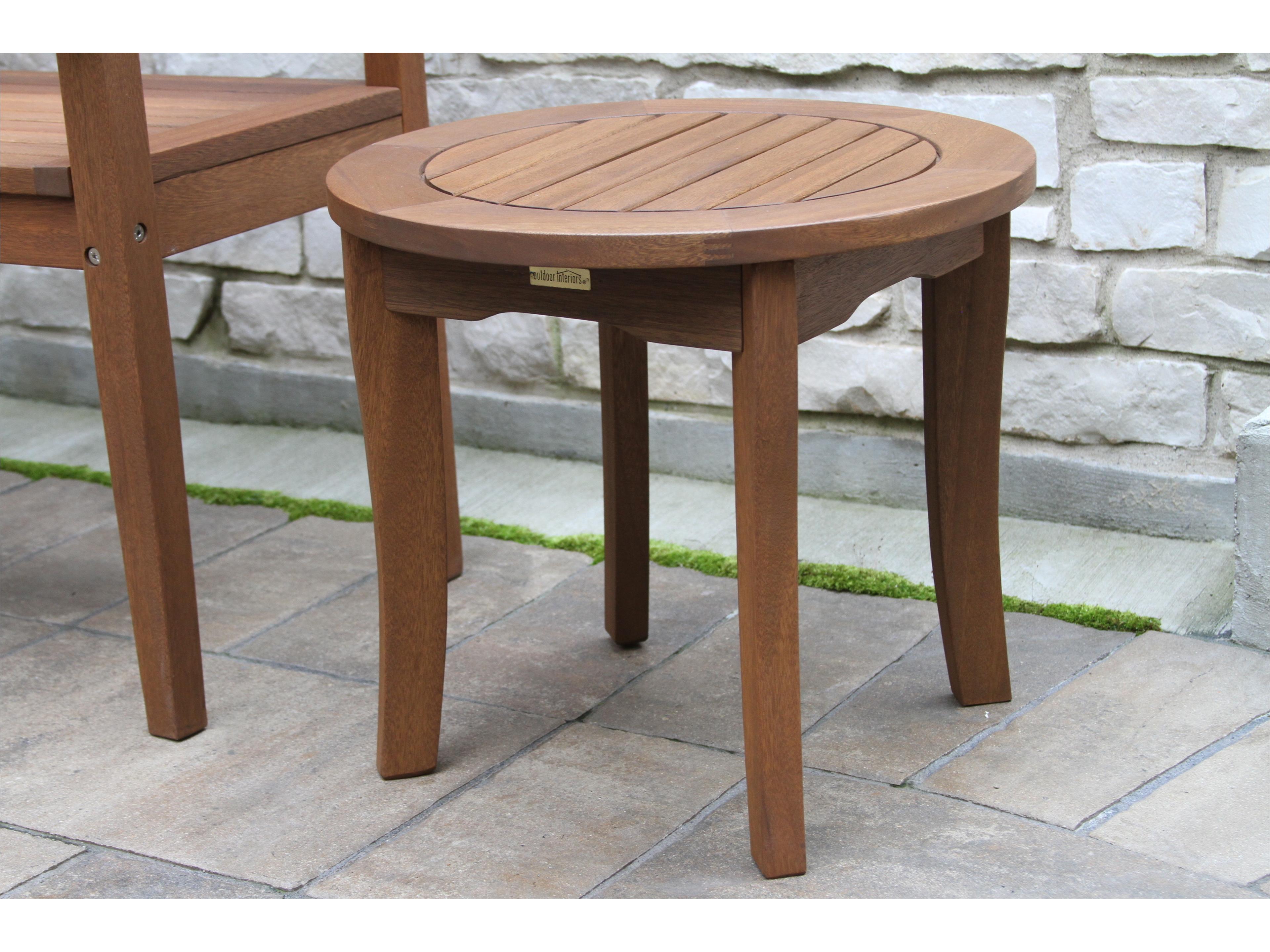 Outdoor Interiors Eucalyptus Round End Table