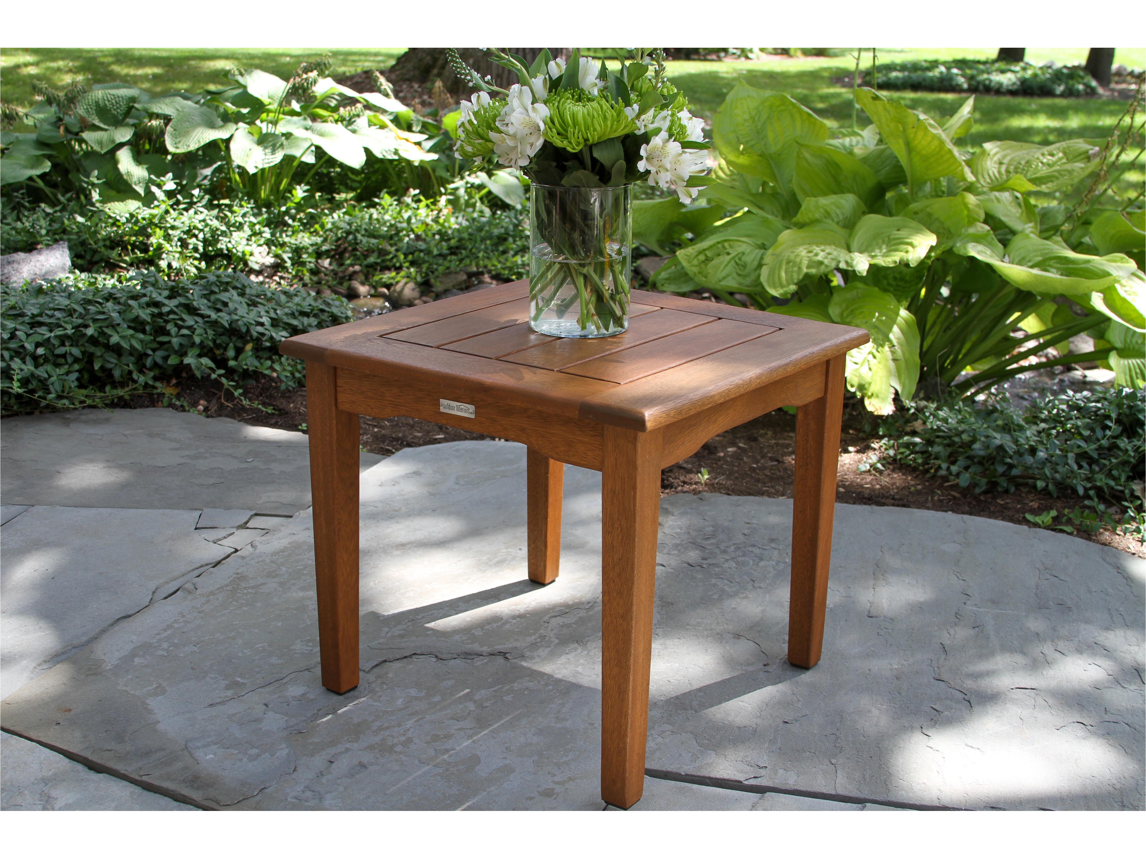 Outdoor Interiors Eucalyptus Square End Table