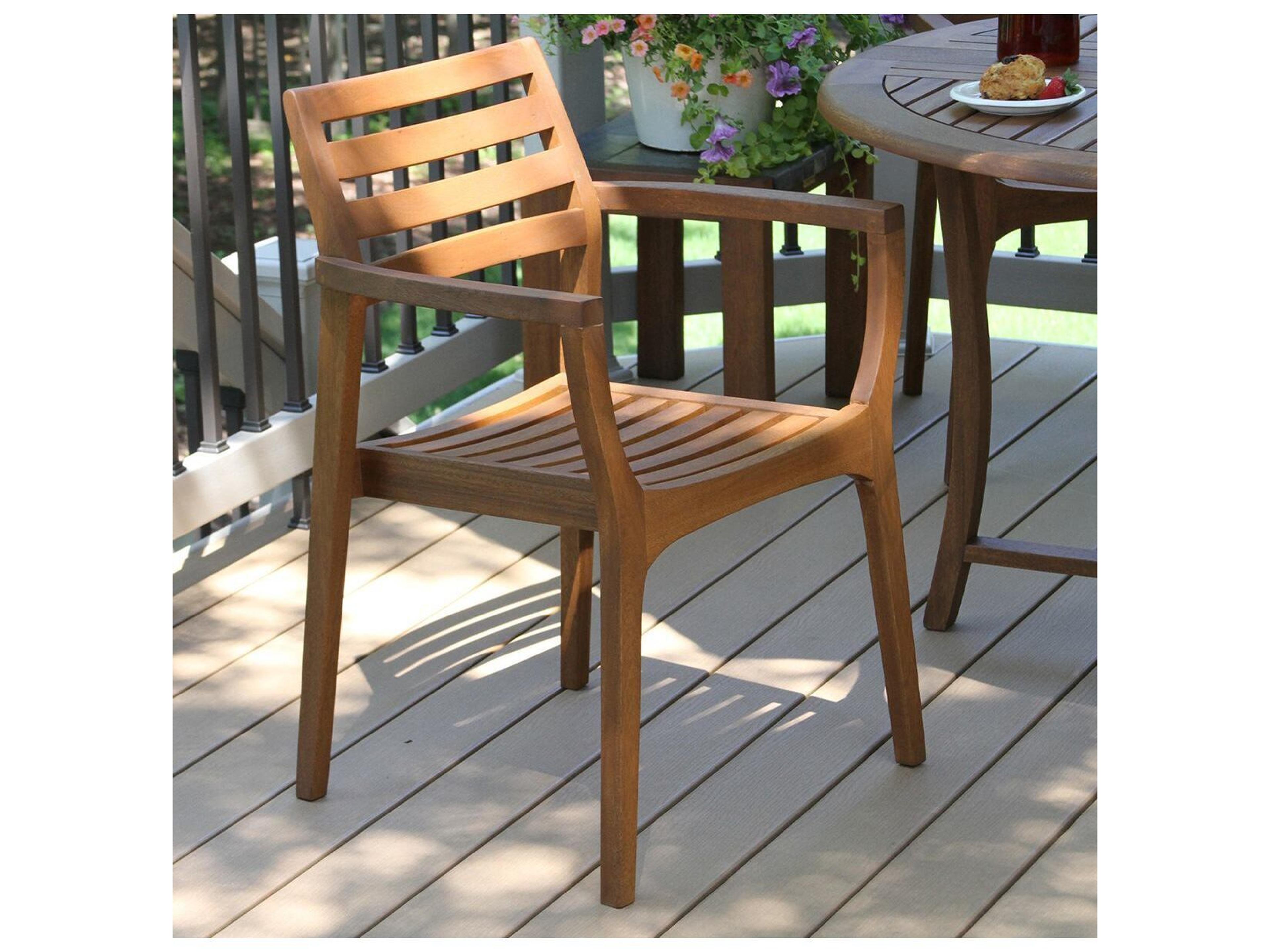 Outdoor Interiors Eucalyptus Danish Stacking Chairs (Price Includes Four)