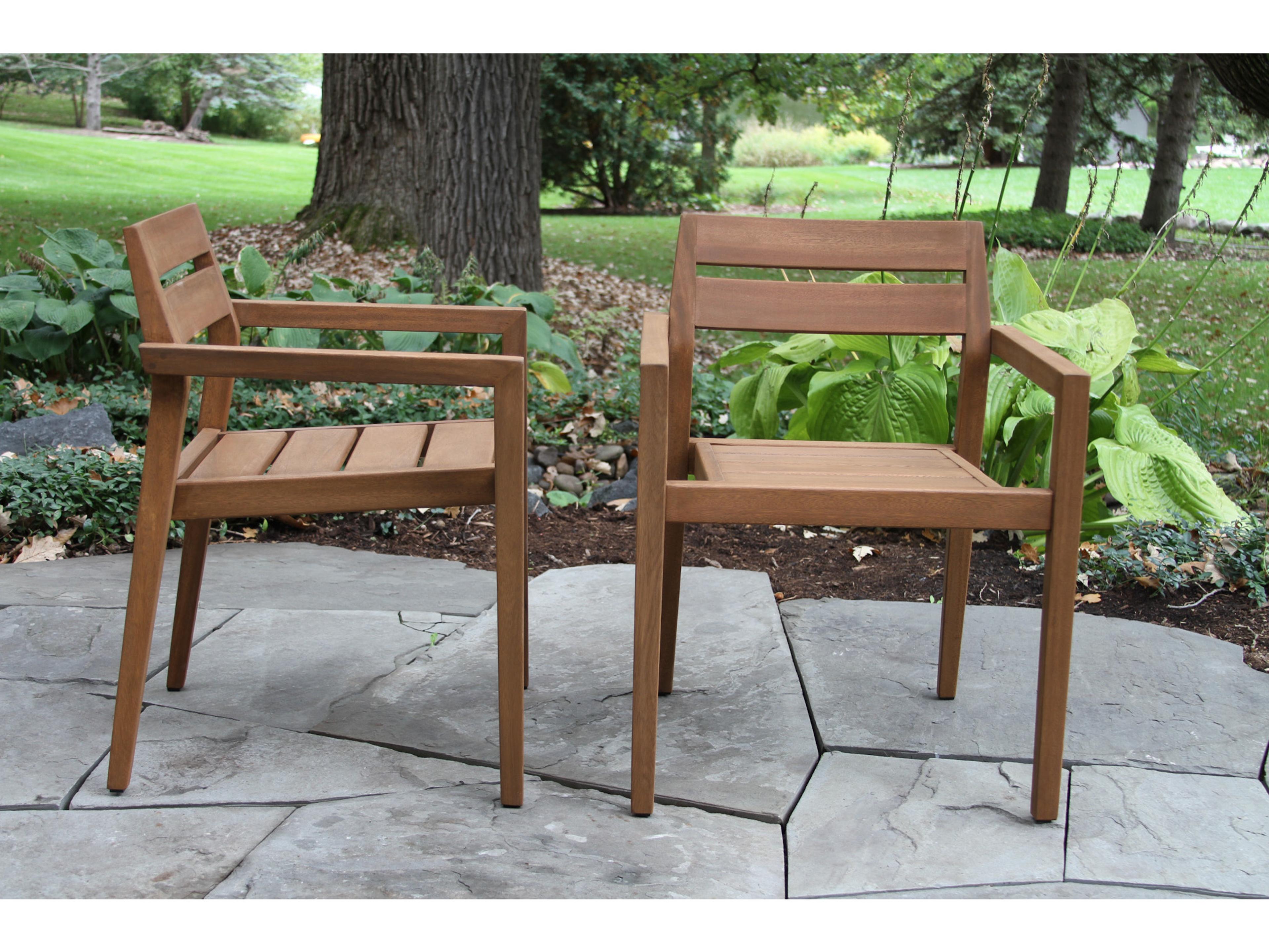 Outdoor Interiors Eucalyptus Stacking Dining Chair (Price Includes Four)