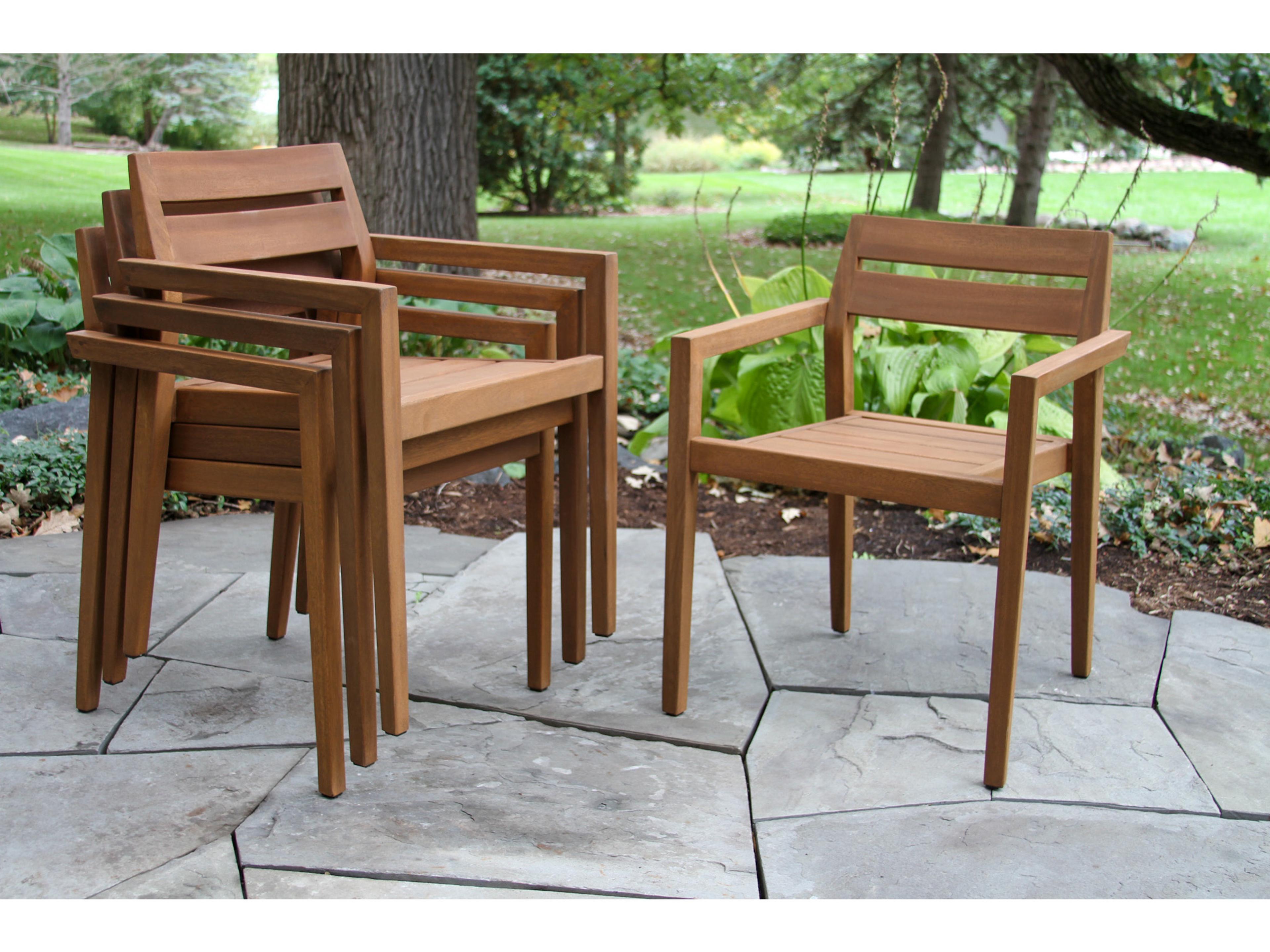 Outdoor Interiors Eucalyptus Stacking Dining Chair (Price Includes Four)