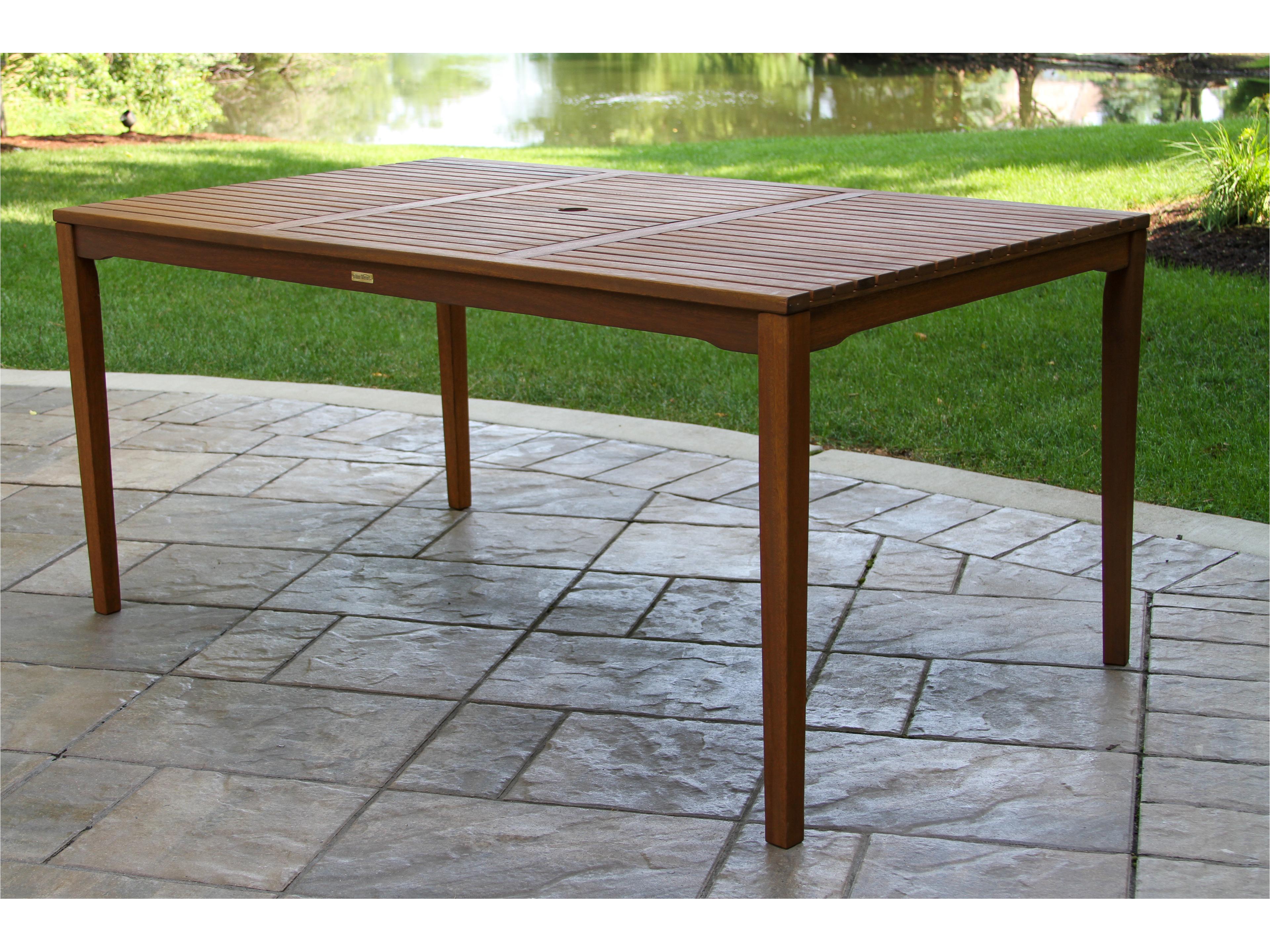 Outdoor Interiors Eucalyptus Rectangle Dining Table, 64" x 38"