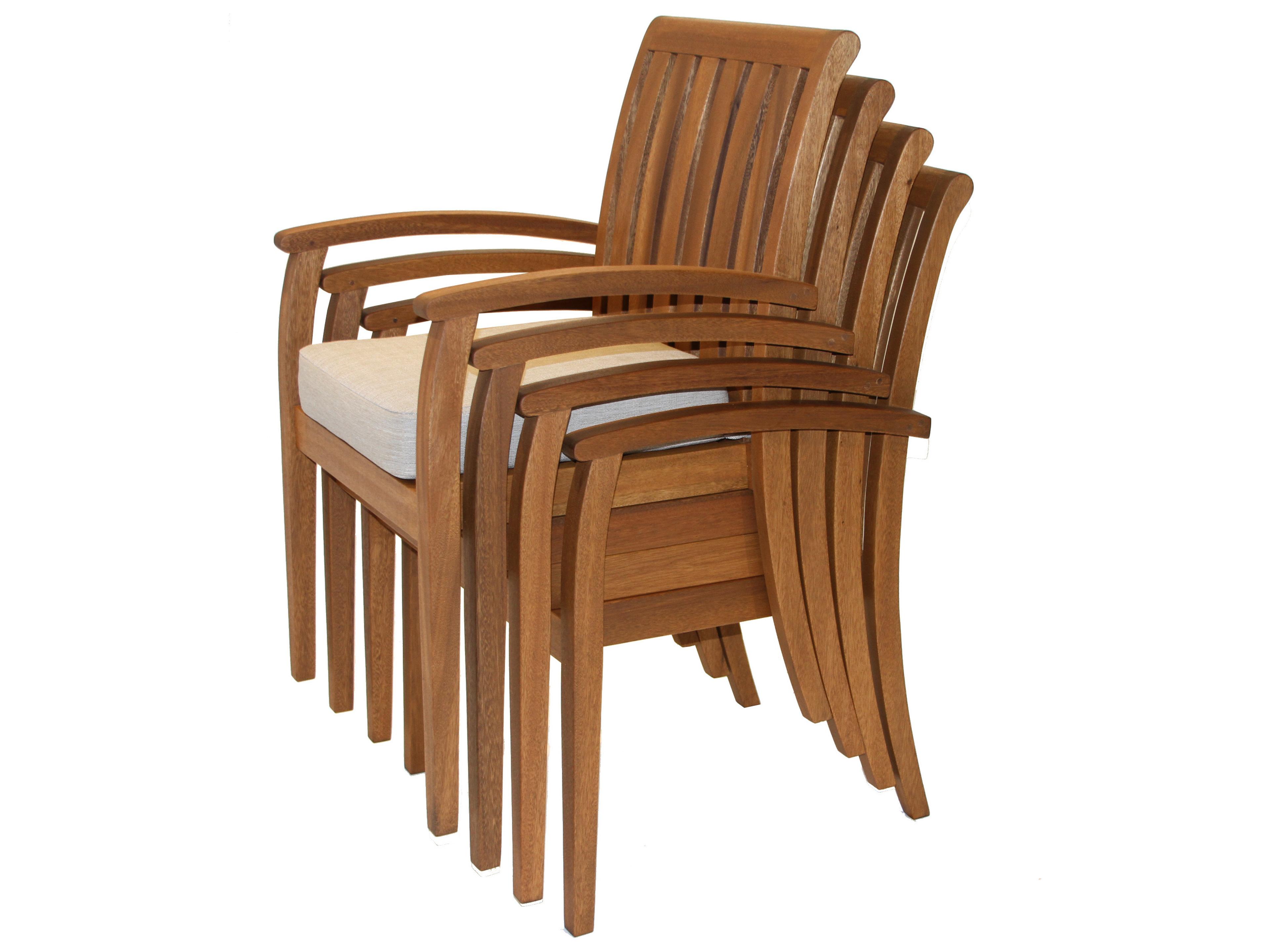 Outdoor Interiors Eucalyptus Deluxe Stacking Armchair (Price Includes Four)