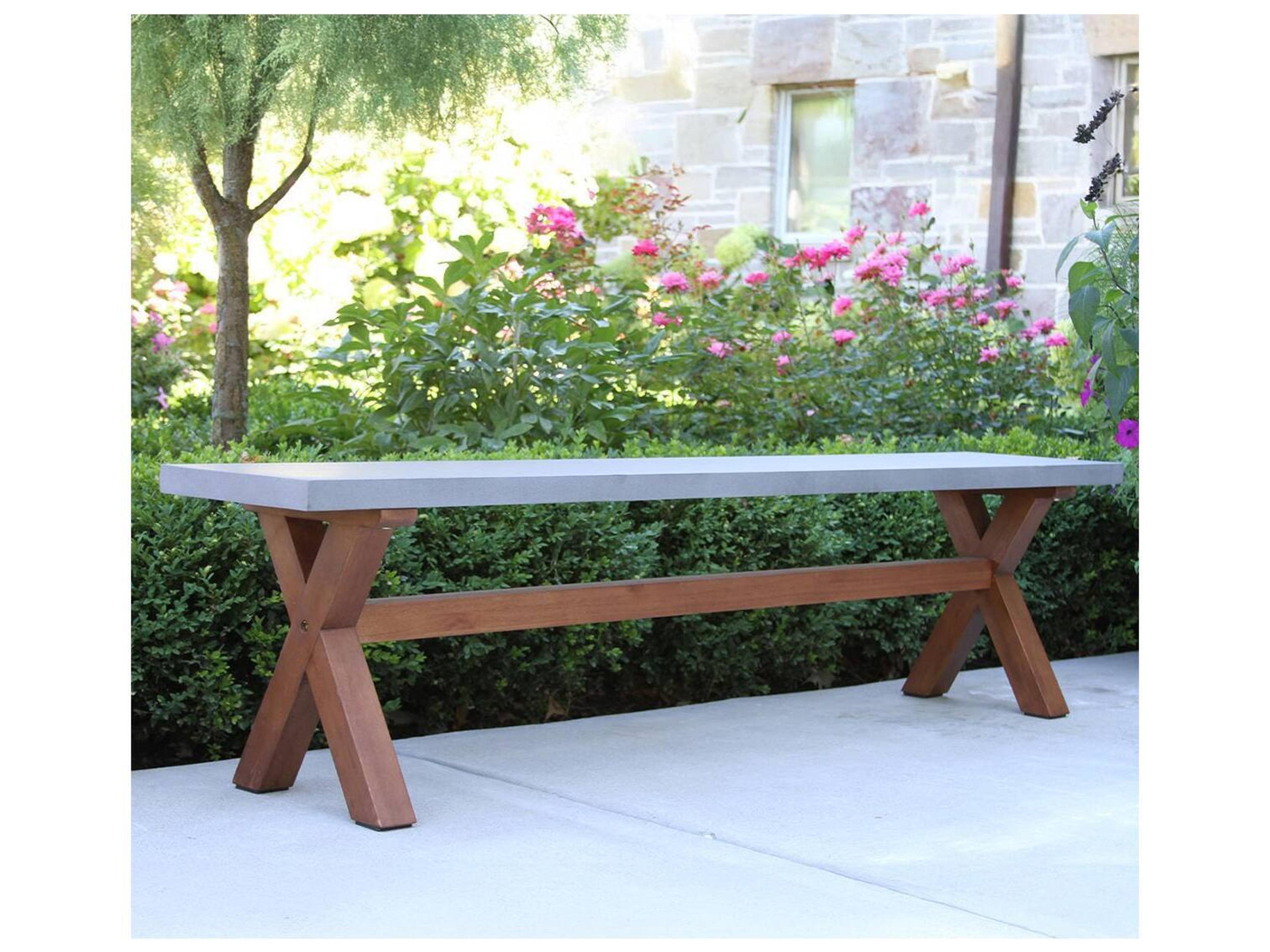 Outdoor Interiors Eucalyptus & Grey Composite Bench, 74" x 38"
