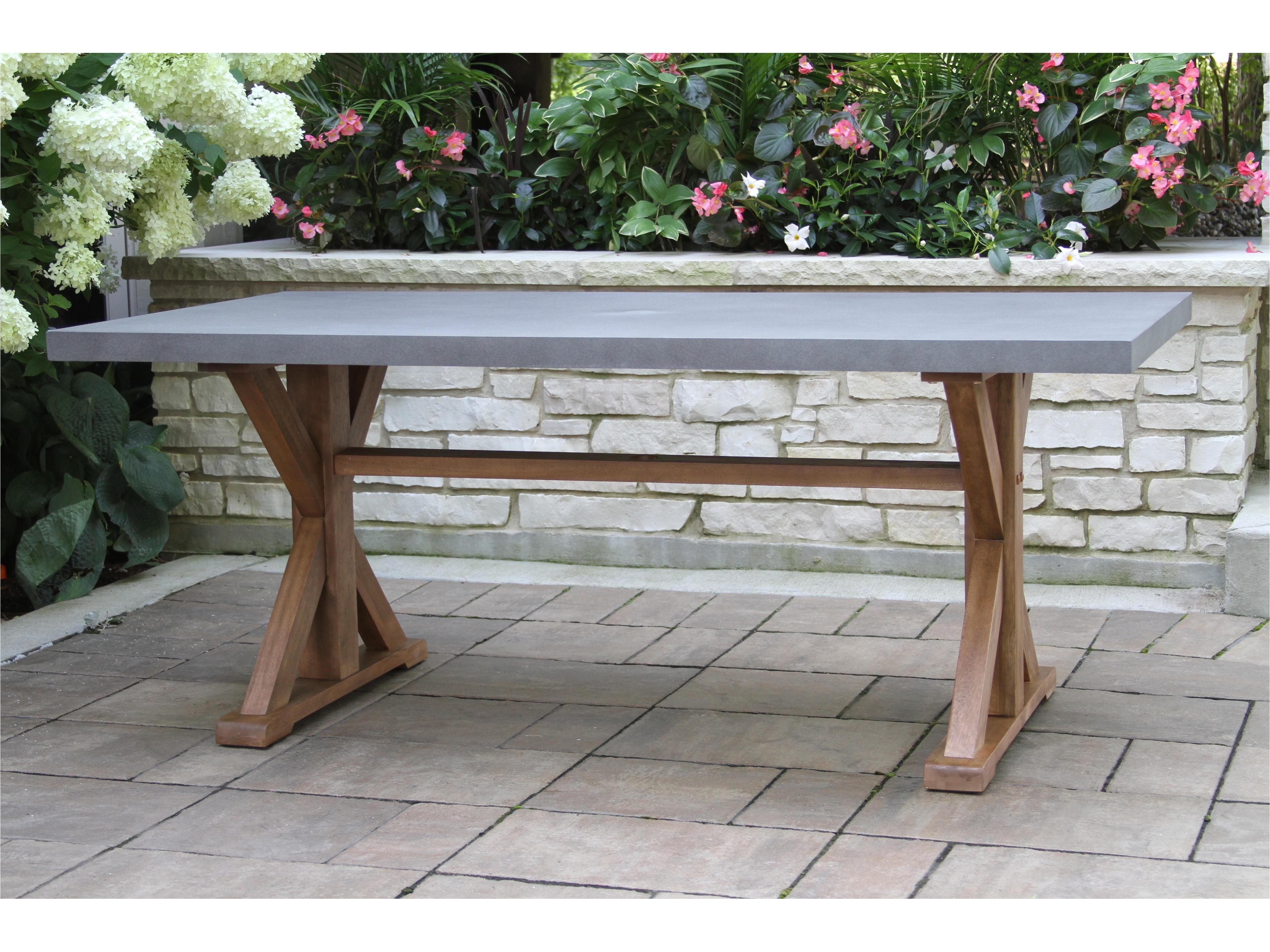 Outdoor Interiors Eucalyptus & Grey Composite Rectangle Dining Table, 74" x 38"