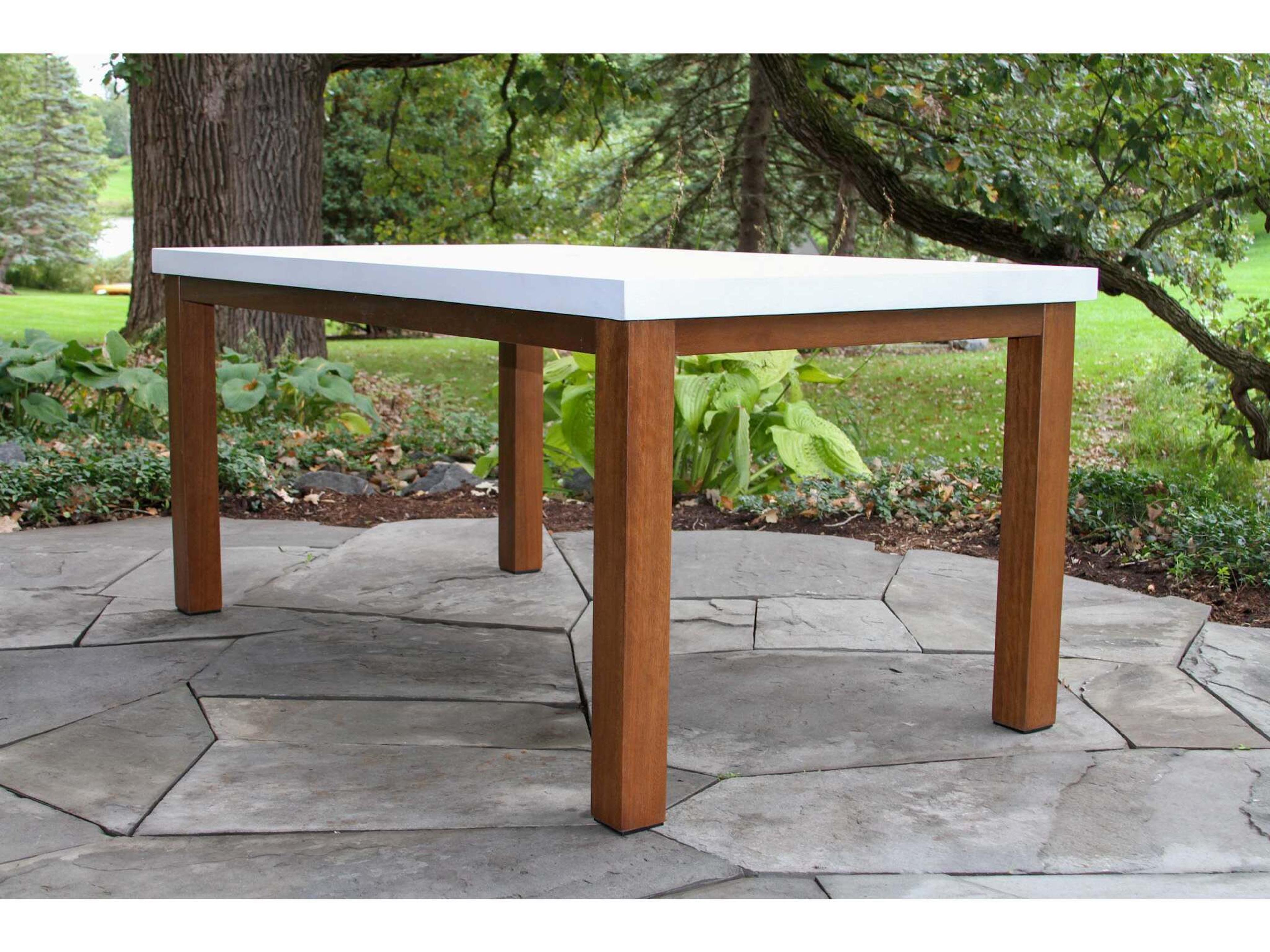 Outdoor Interiors Eucalyptus & Ivory Composite Rectangle Dining Table, 68" x 38"