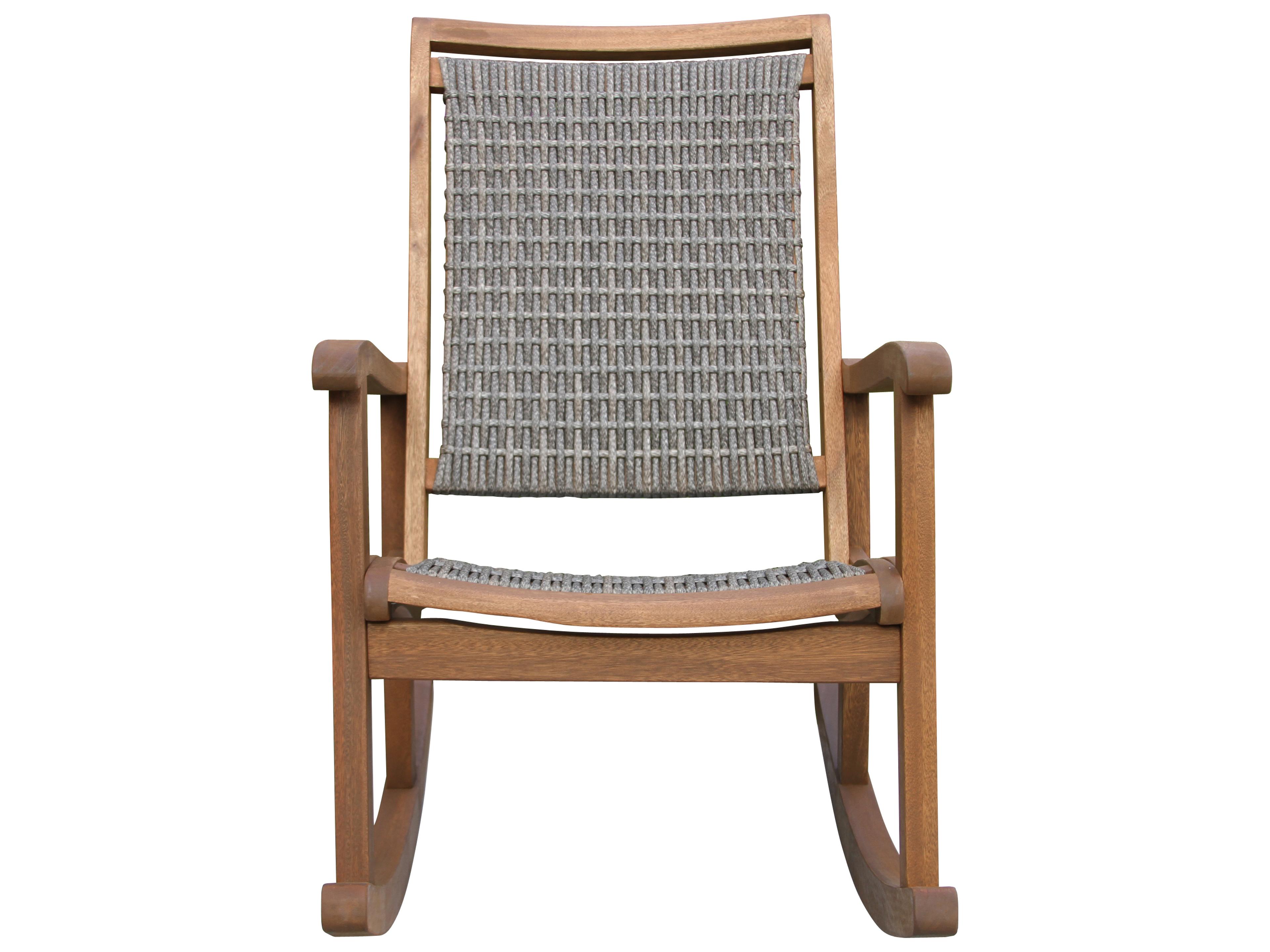 Outdoor Interiors Eucalyptus & Driftwood Grey Wicker Rocking Chair