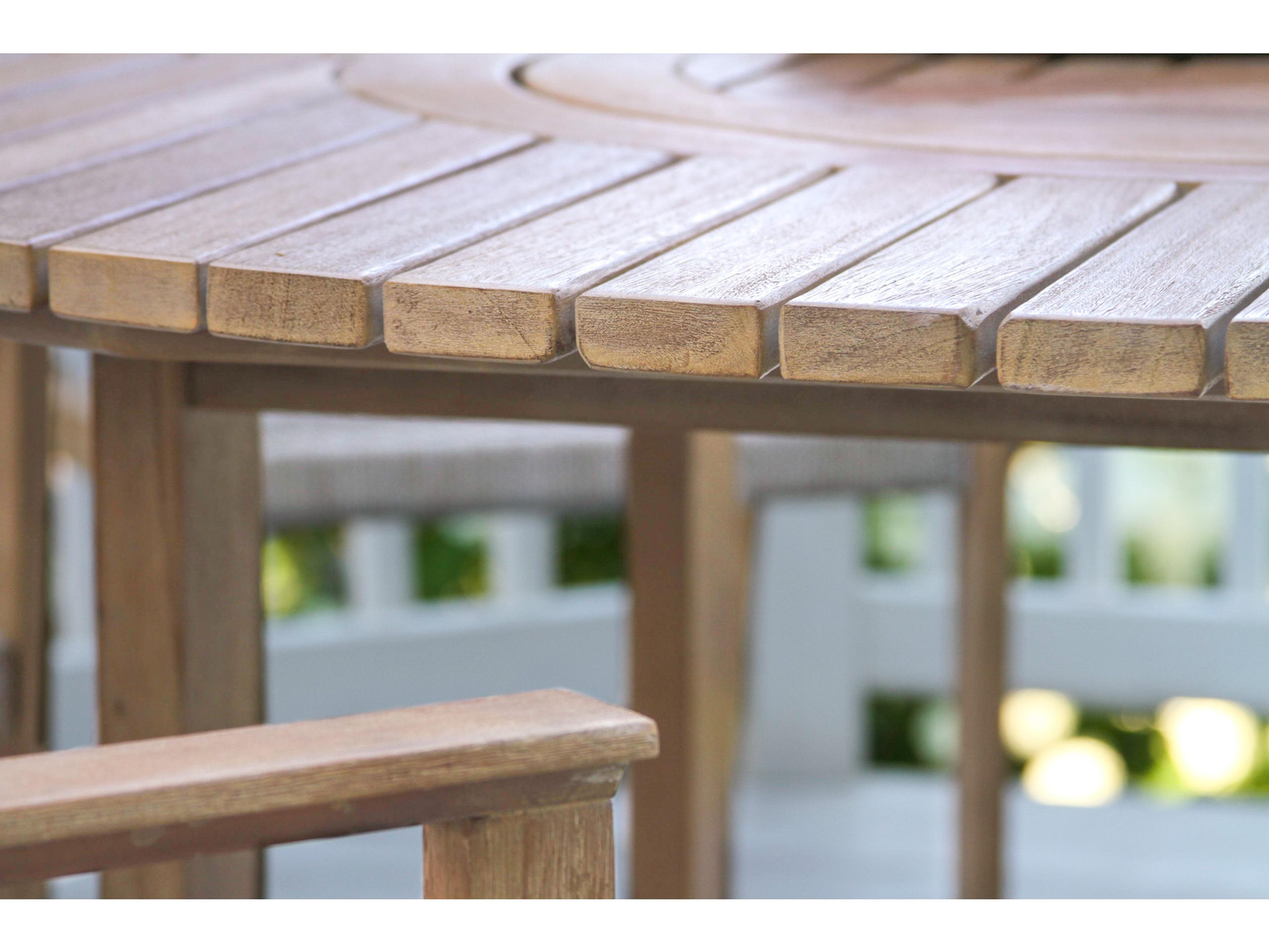 Outdoor Interiors Antique Wash Lazy Susan Lrg. Round Dining Table, 63" Dia.