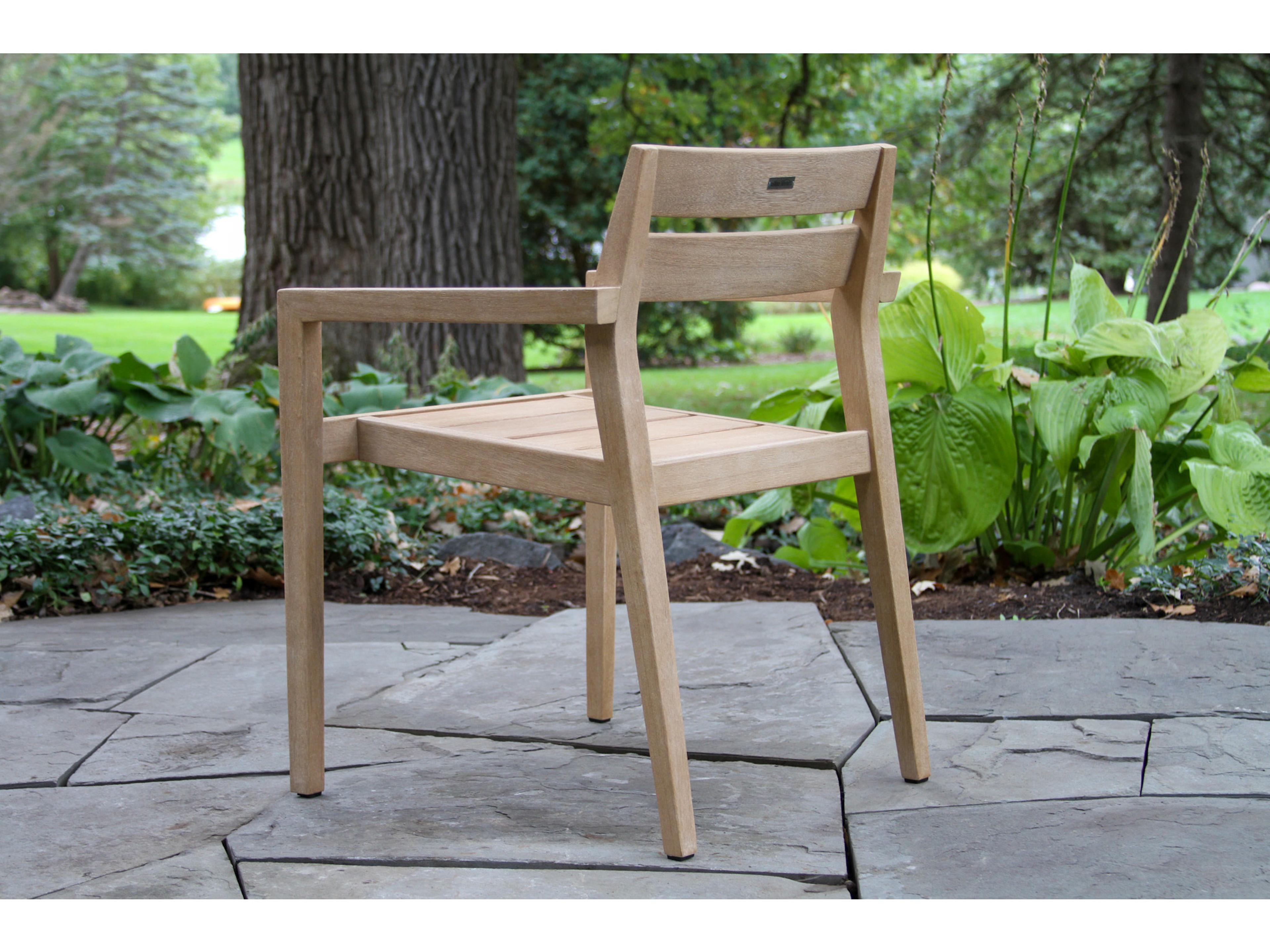 Outdoor Interiors Antique Wash Eucalyptus Stacking Dining Chair (Price Includes Four)