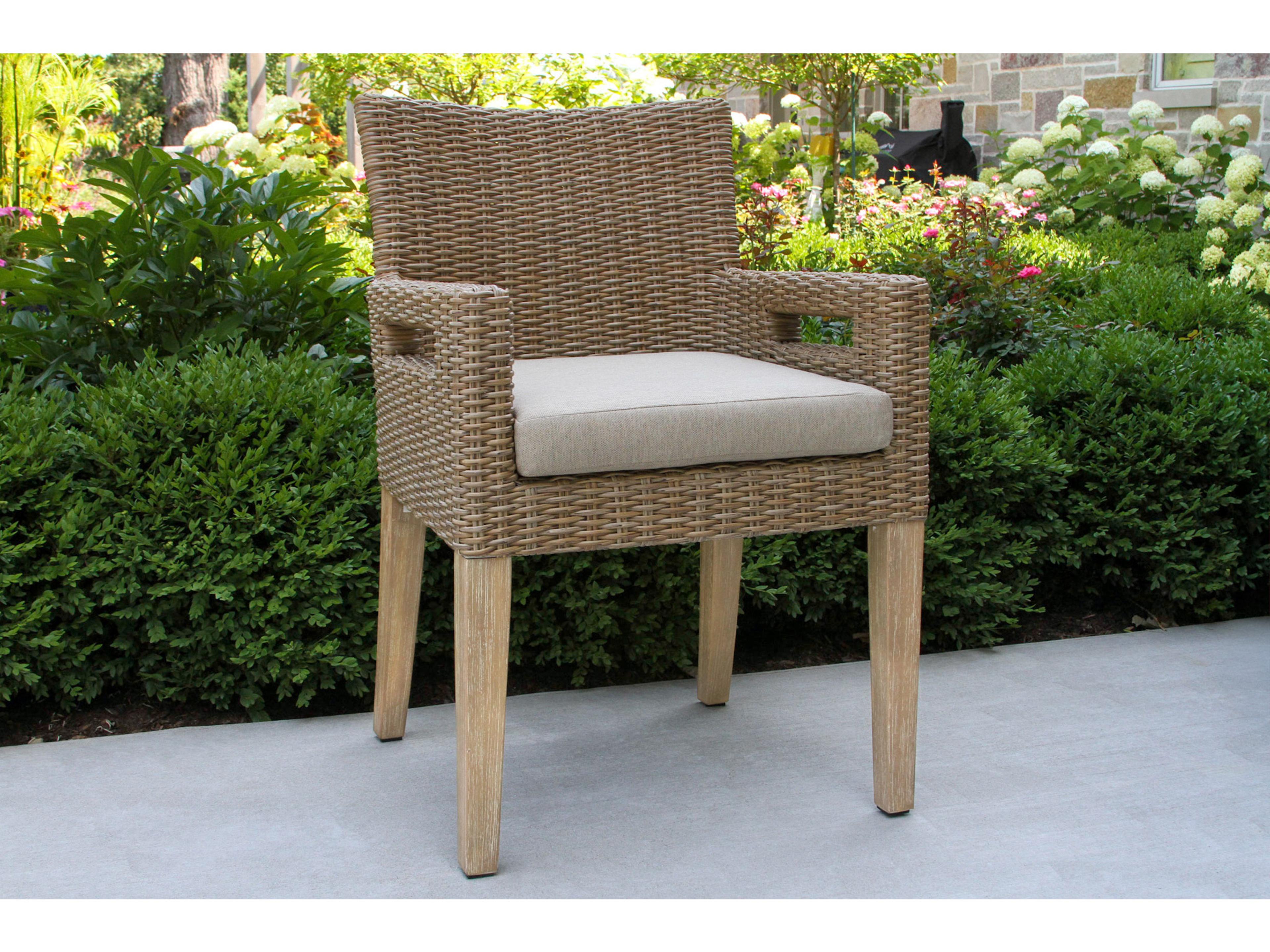 Outdoor Interiors Antique Wash Eucalyptus & Wheat Wicker Dining Chair (Price Includes Two)
