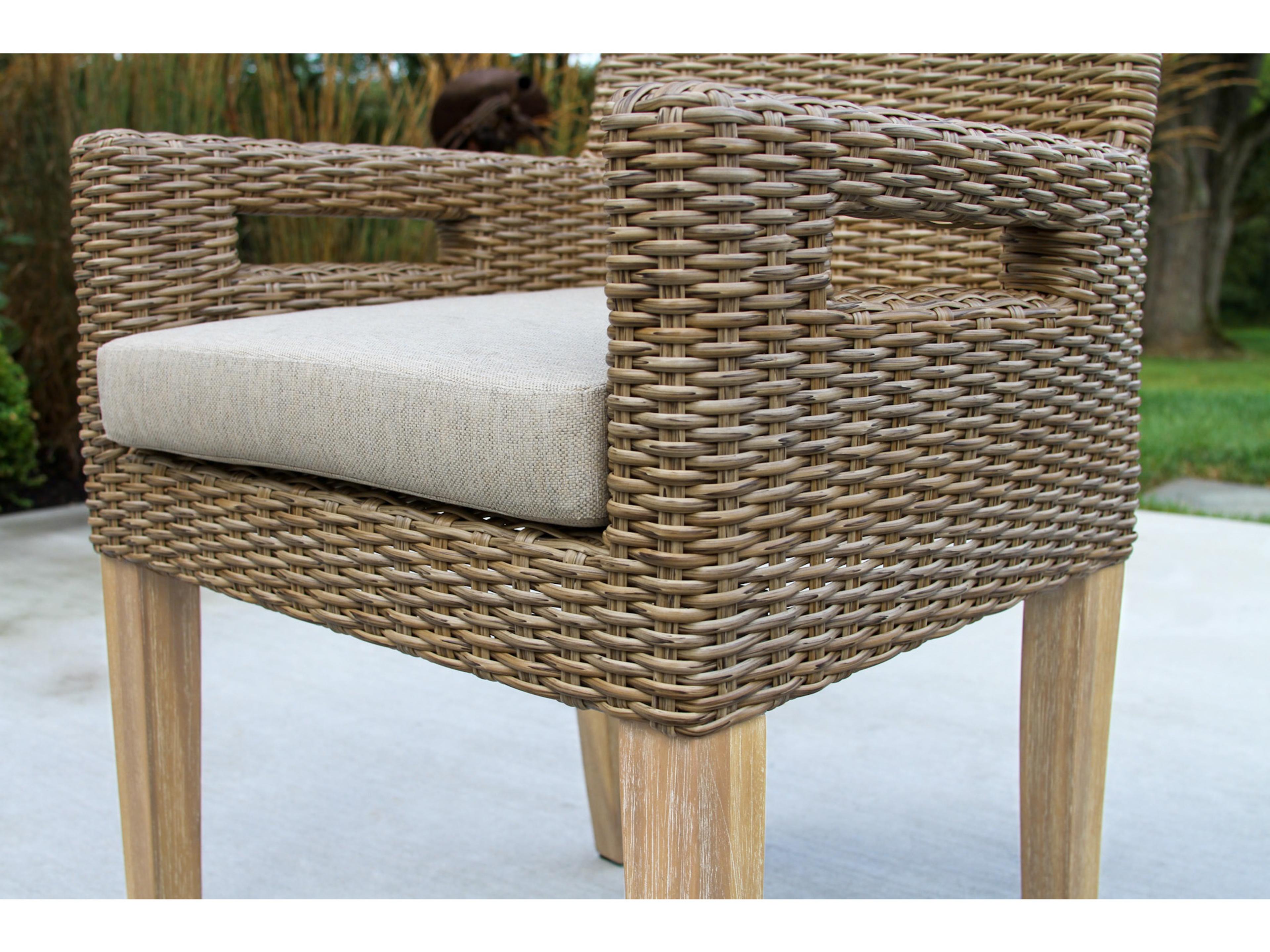 Outdoor Interiors Antique Wash Eucalyptus & Wheat Wicker Dining Chair (Price Includes Two)