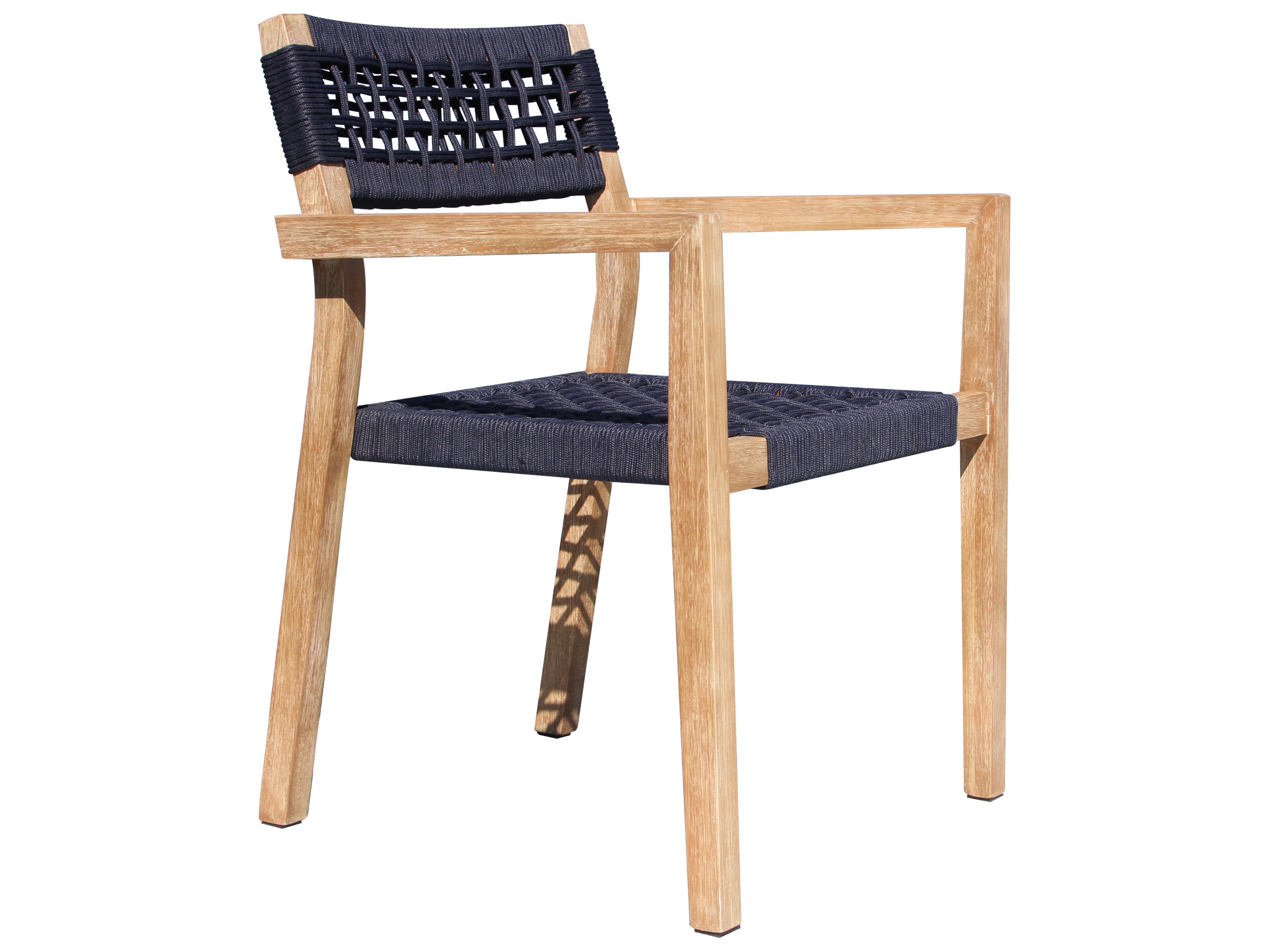 Antique Wash Eucalyptus & Blue Rope Stacking Dining Chair (Price Includes Four)