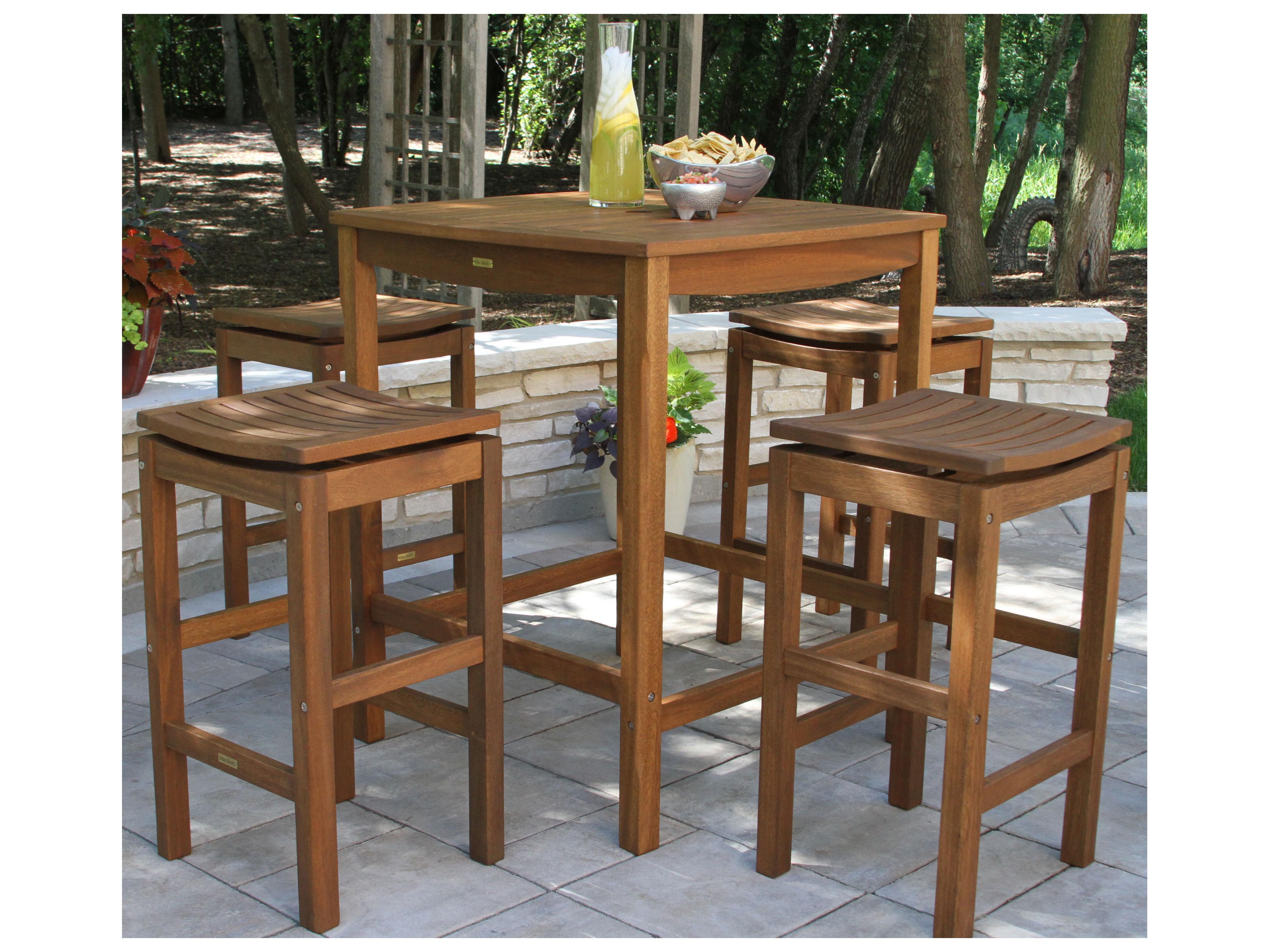 Outdoor Interiors Eucalyptus Pub Stool (Price Includes Two)