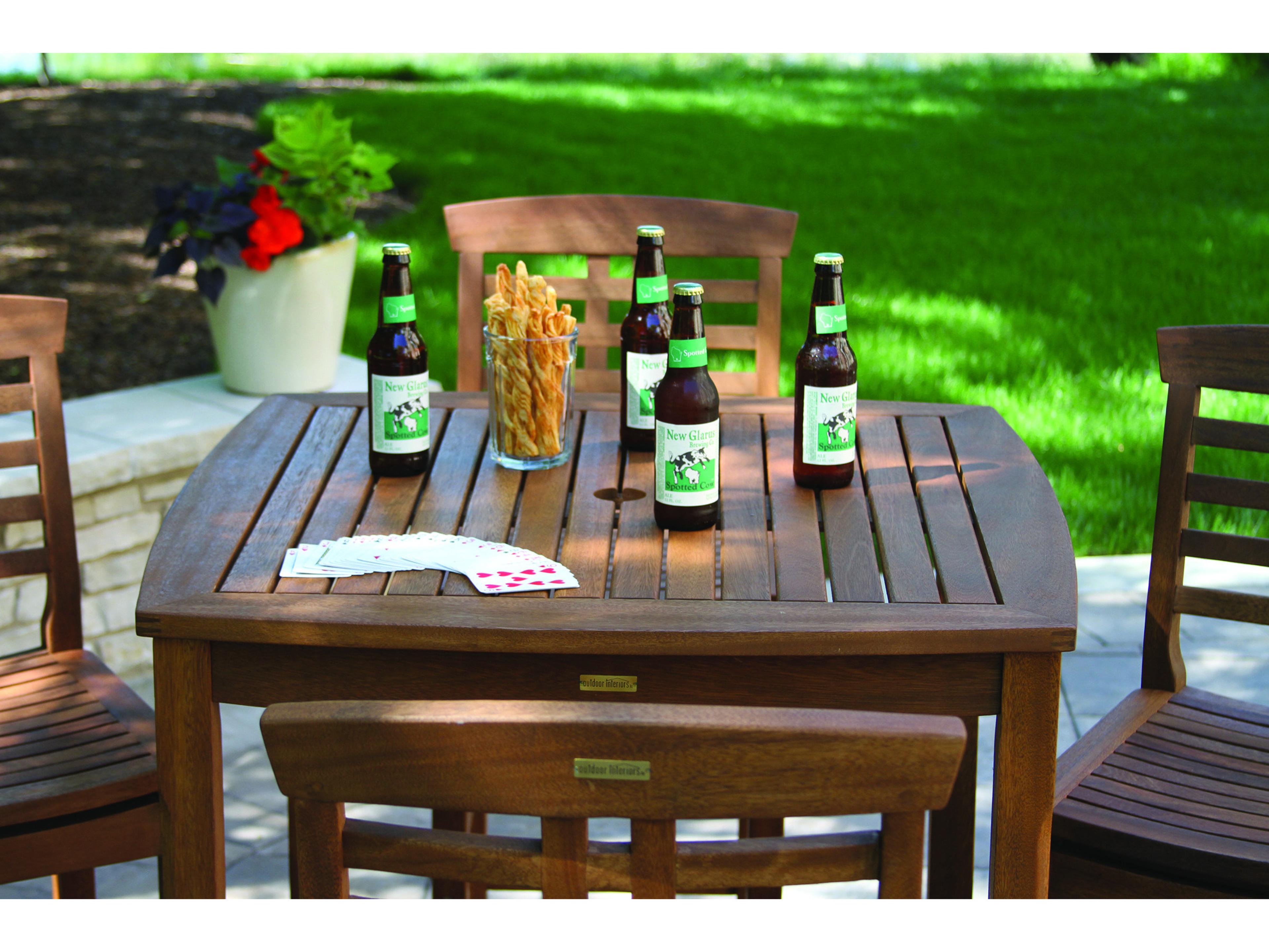 Outdoor Interiors Eucalyptus Square Bar Table, 34" x 34"