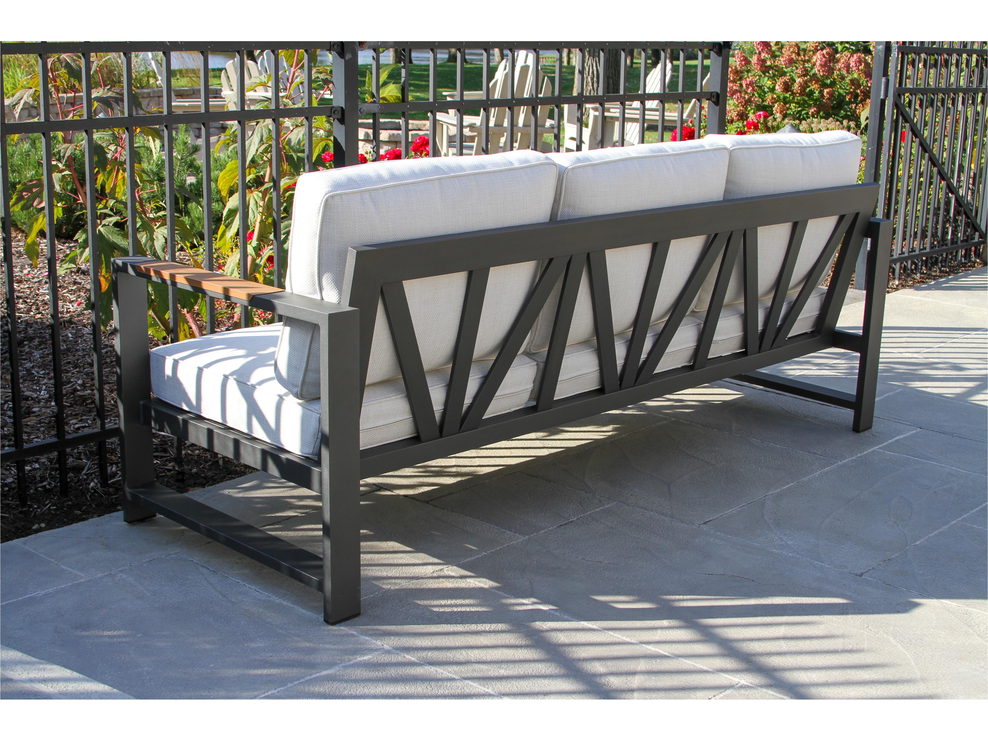 Outdoor Interiors Sienna Black Aluminum Sofa