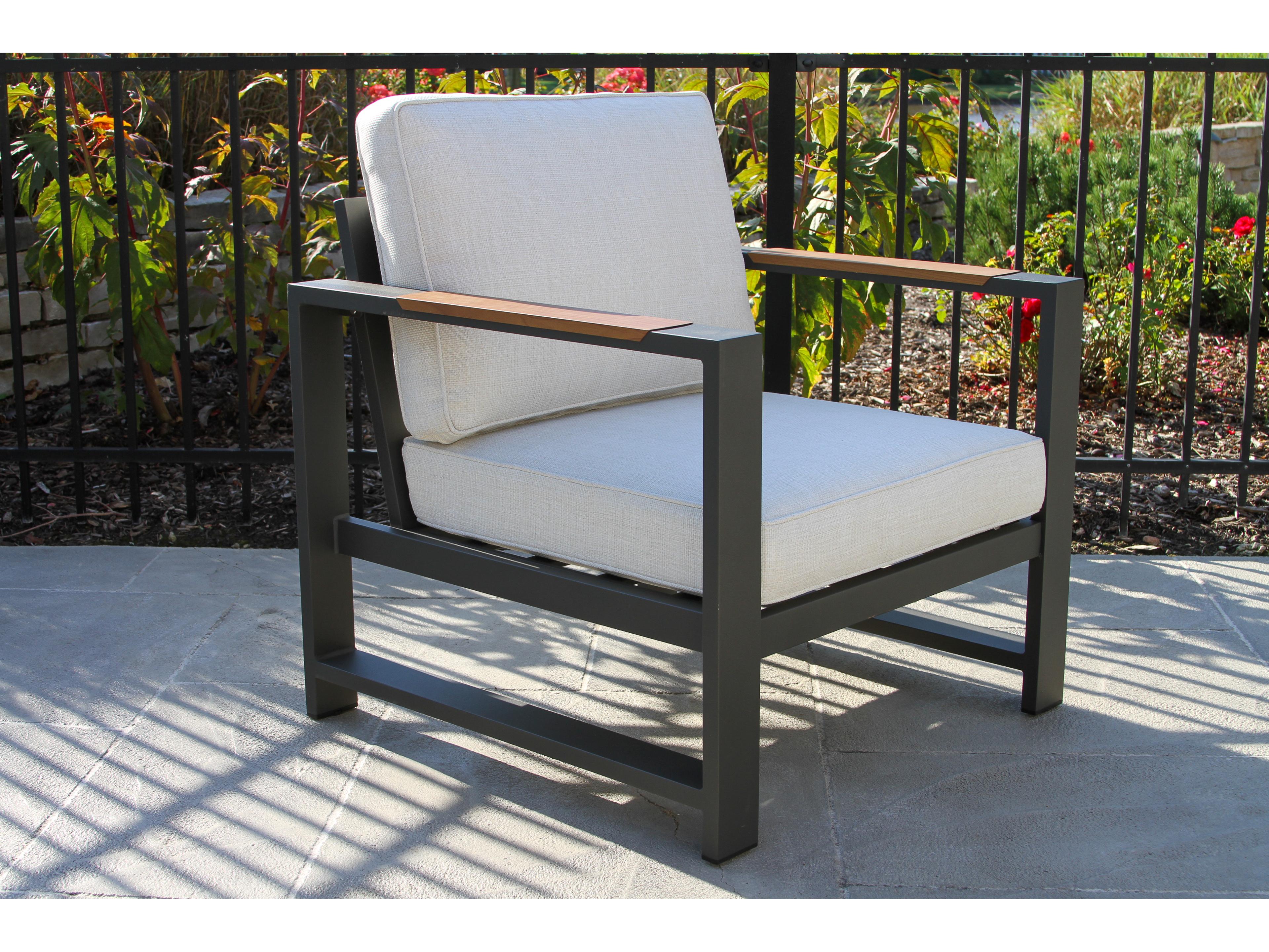 Outdoor Interiors Sienna Black Aluminum Armchair (Price Includes Two)