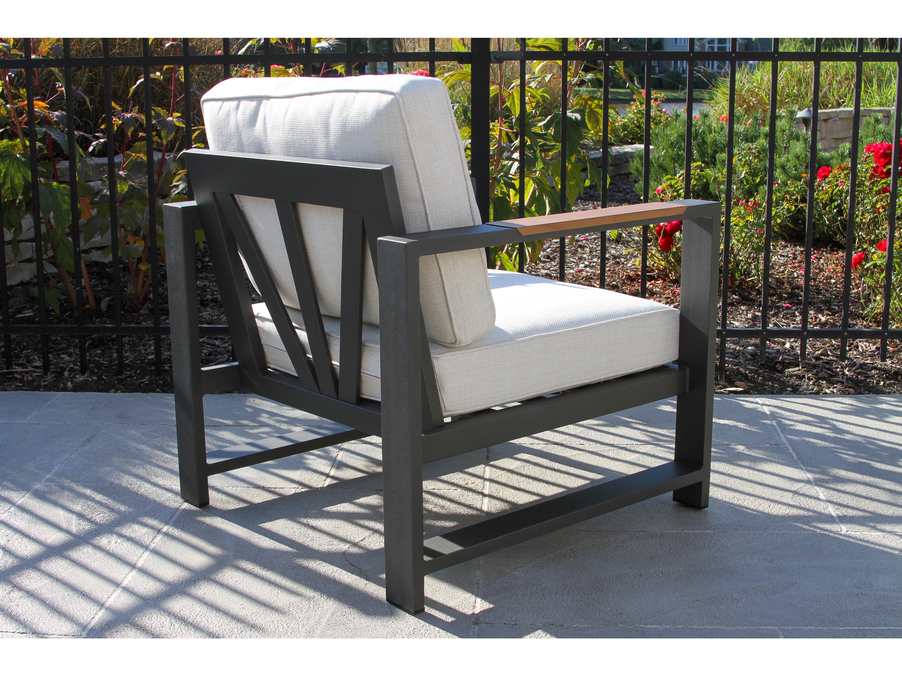 Outdoor Interiors Sienna Black Aluminum Armchair (Price Includes Two)