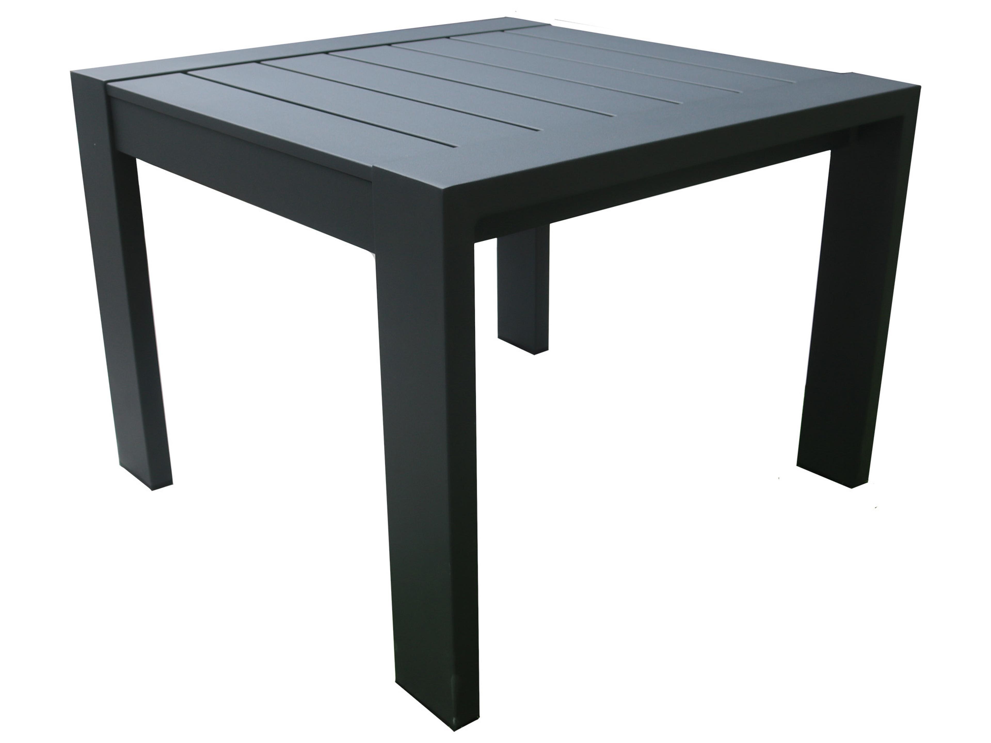 Sienna Black Aluminum Accent Table, 22" x 22"