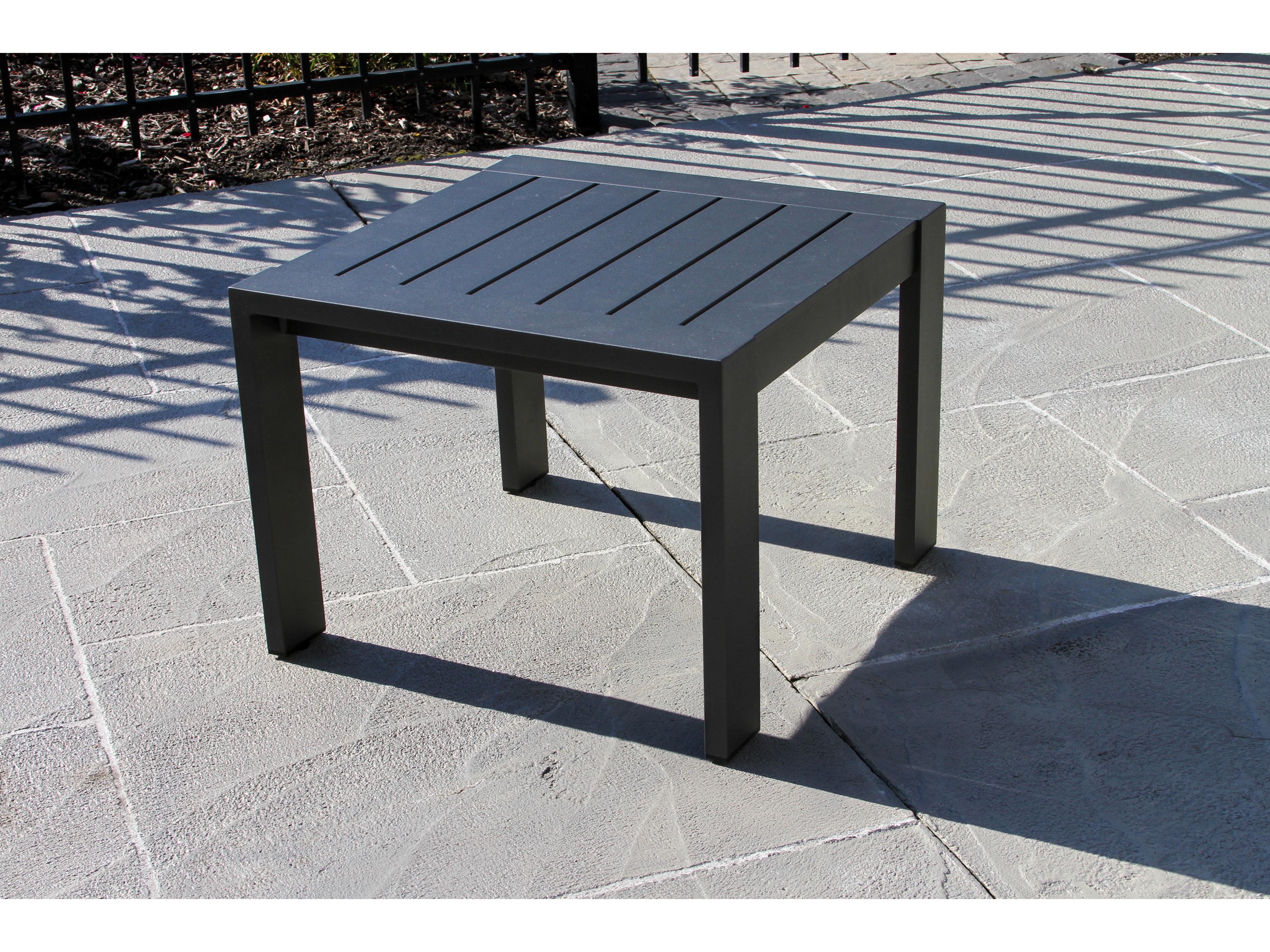 Outdoor Interiors Sienna Black Aluminum Accent Table, 22" x 22"