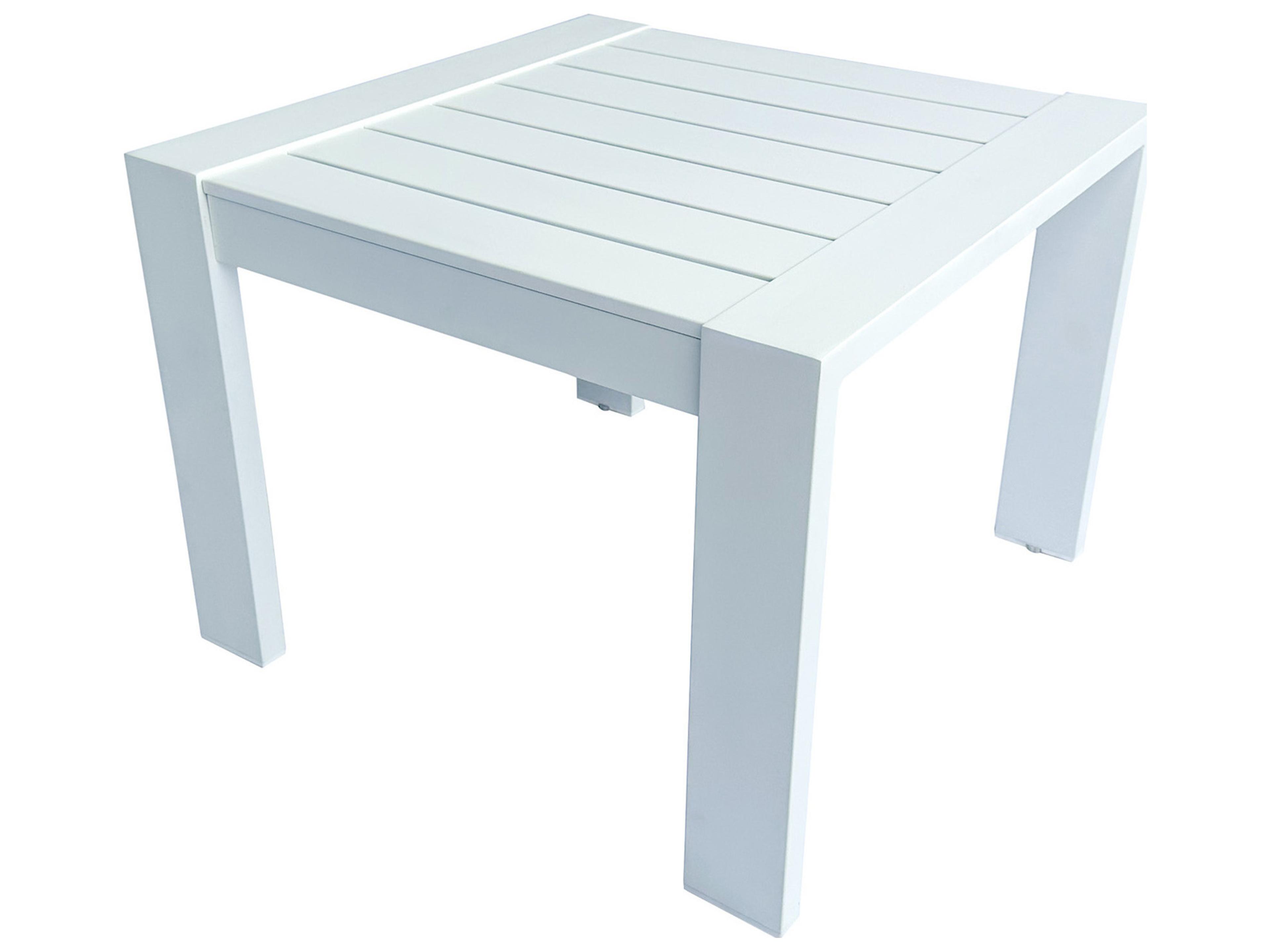 Sienna White Aluminum Accent Table, 22" x 22"