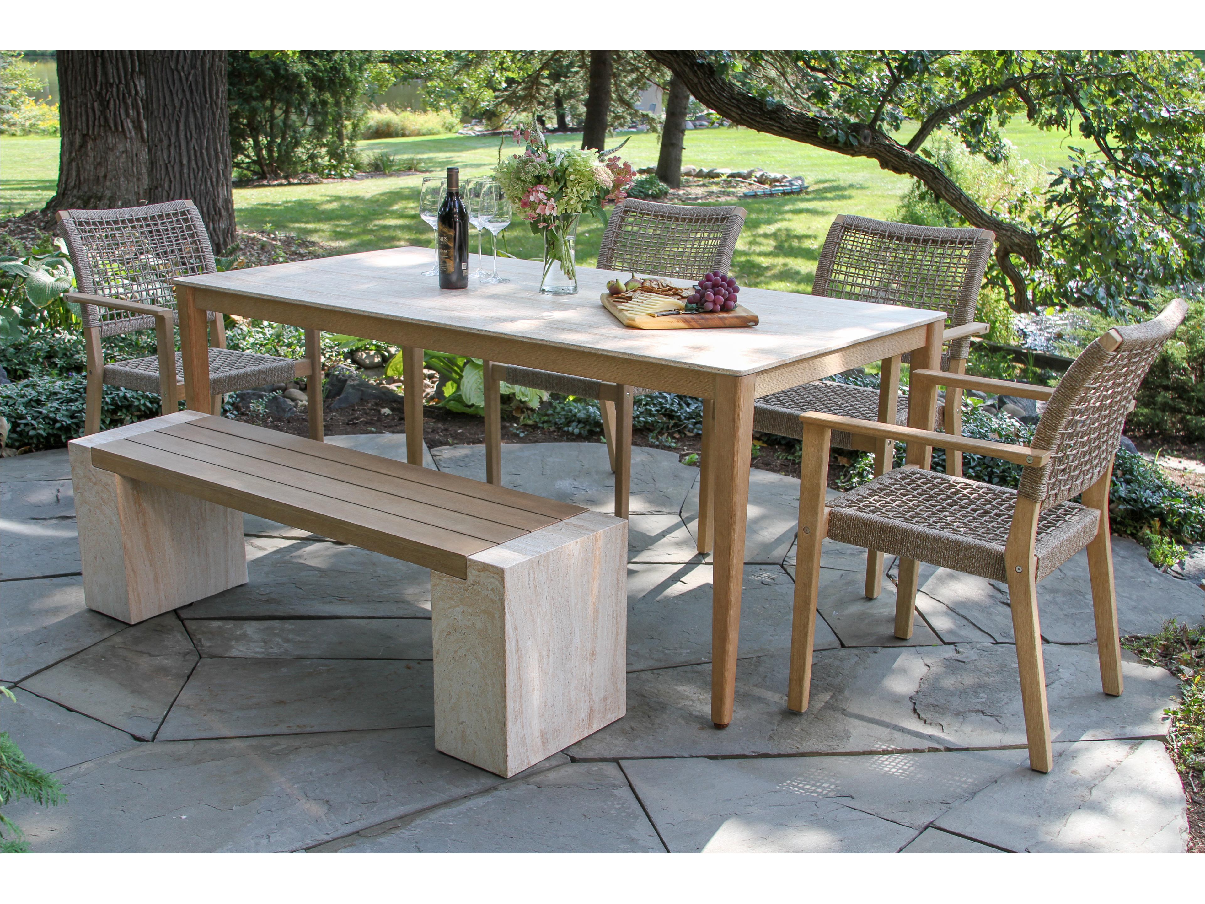 Antique Wash Wood Patio Dining Set