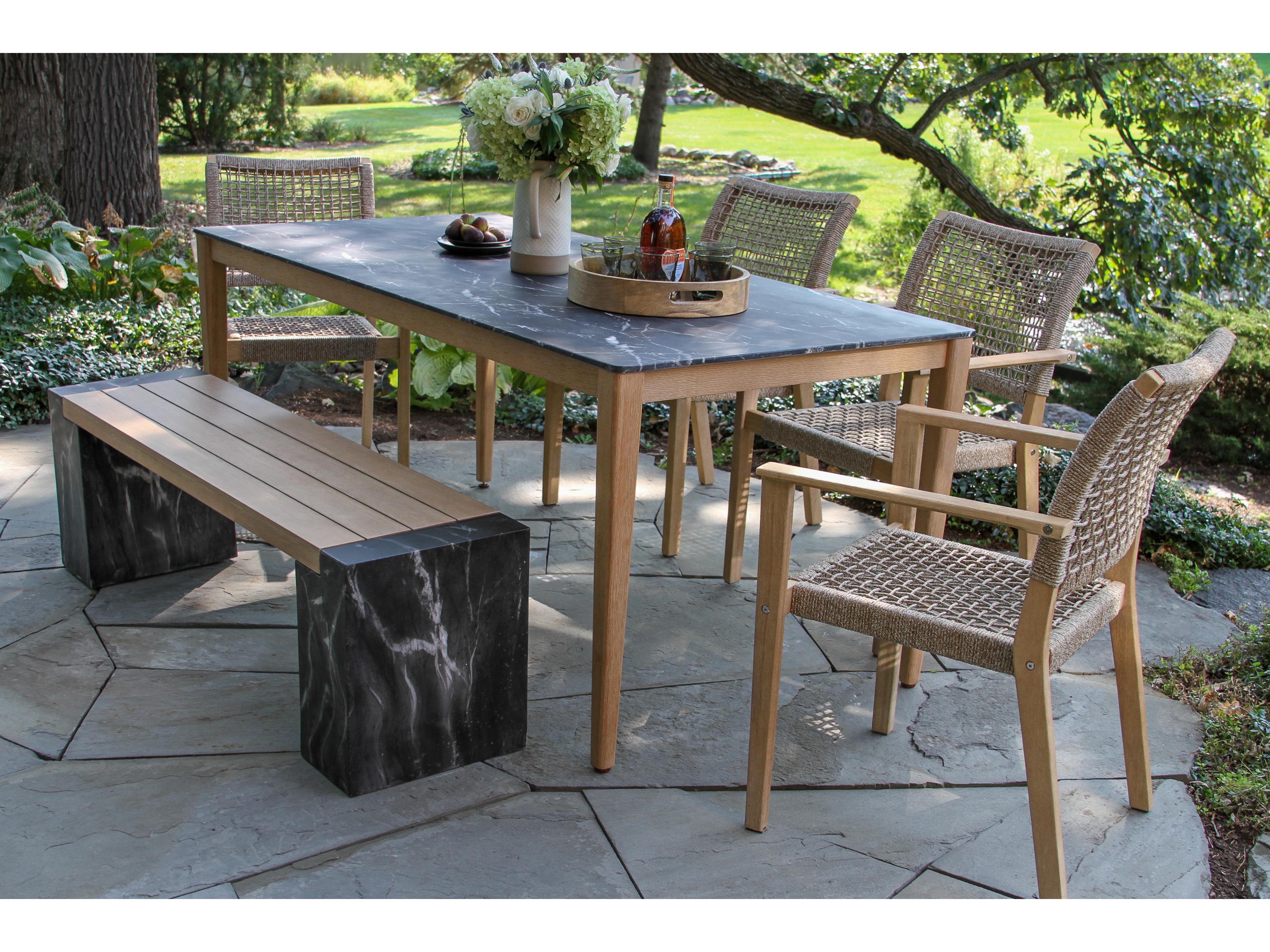 Antique Wash Wood Patio Dining Set