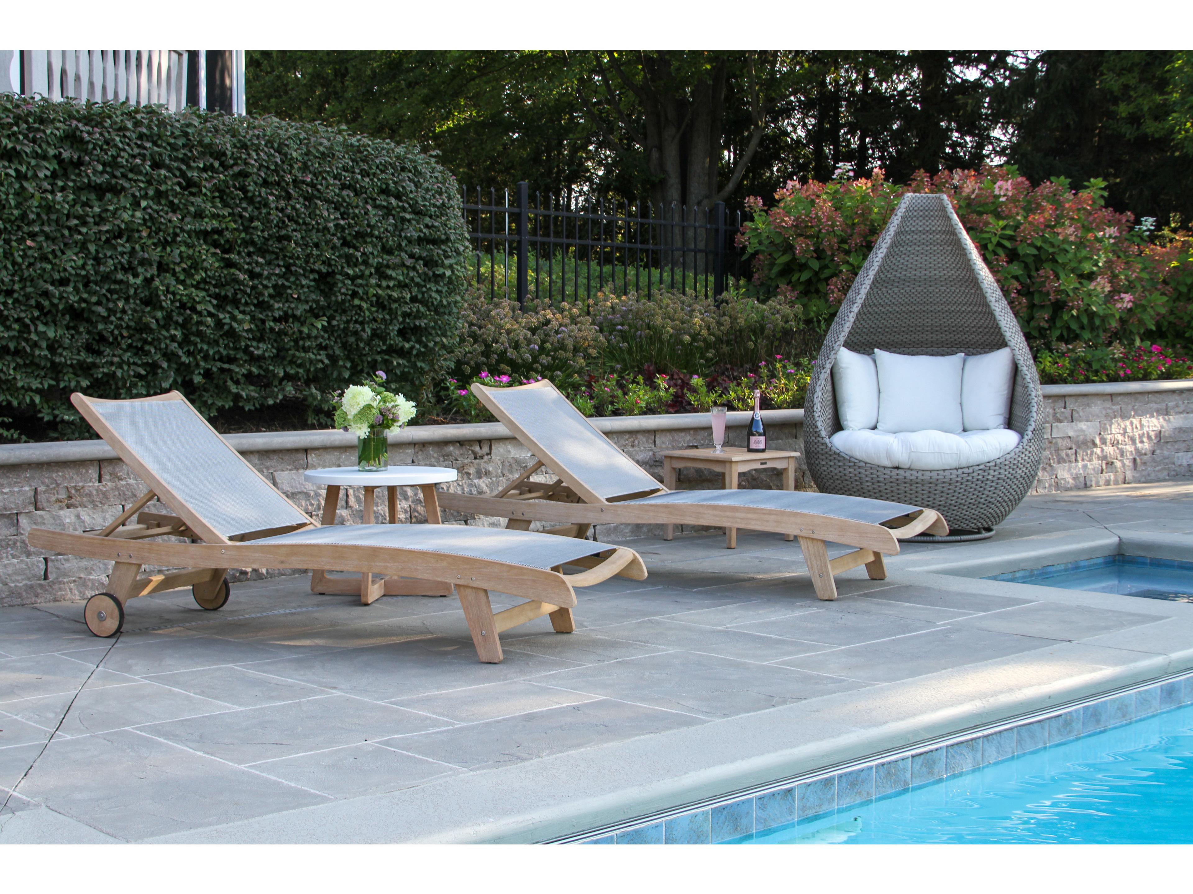 Antique Wash Wood Patio Lounge Set