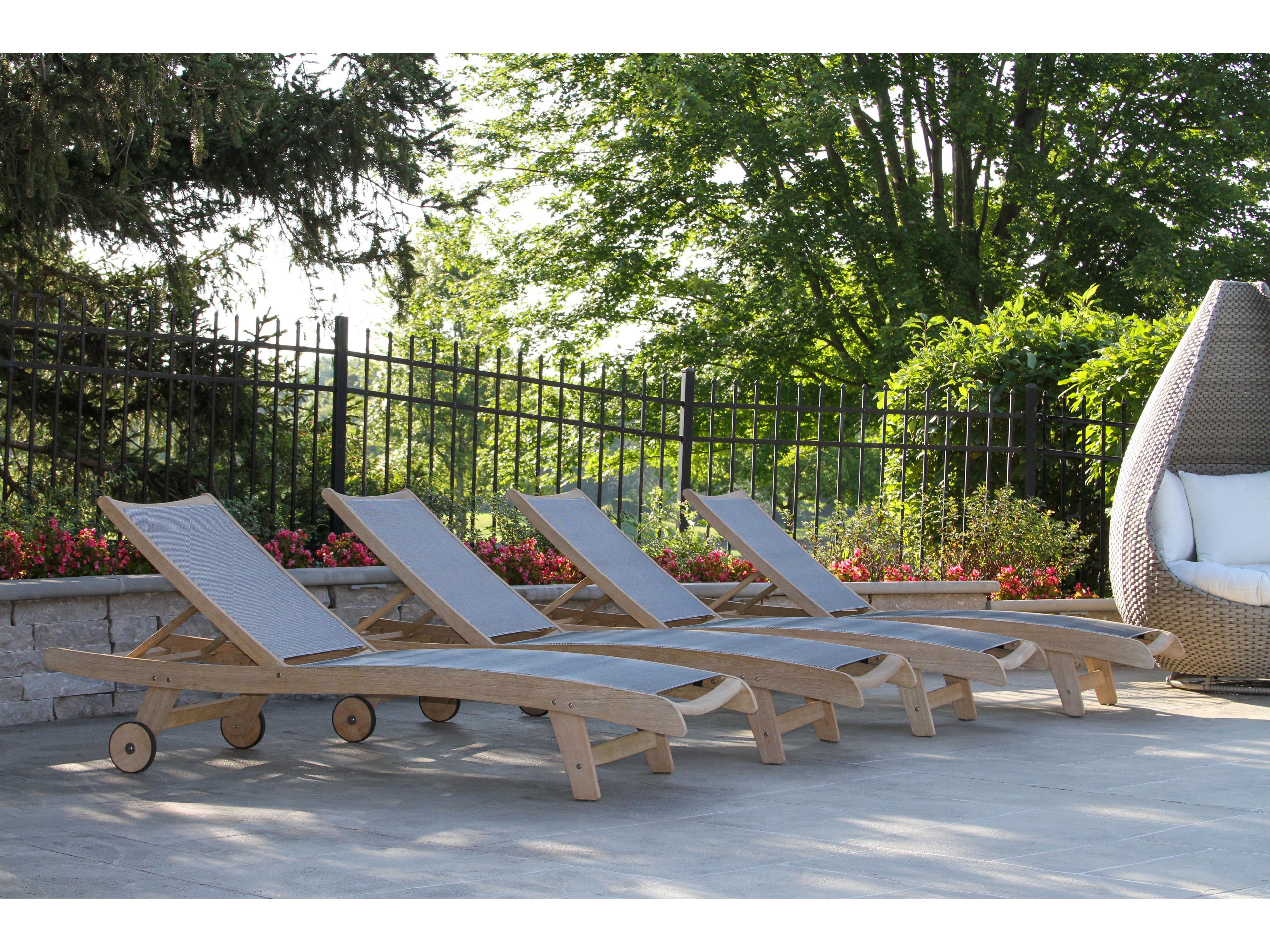 Antique Wash Wood Patio Lounge Set