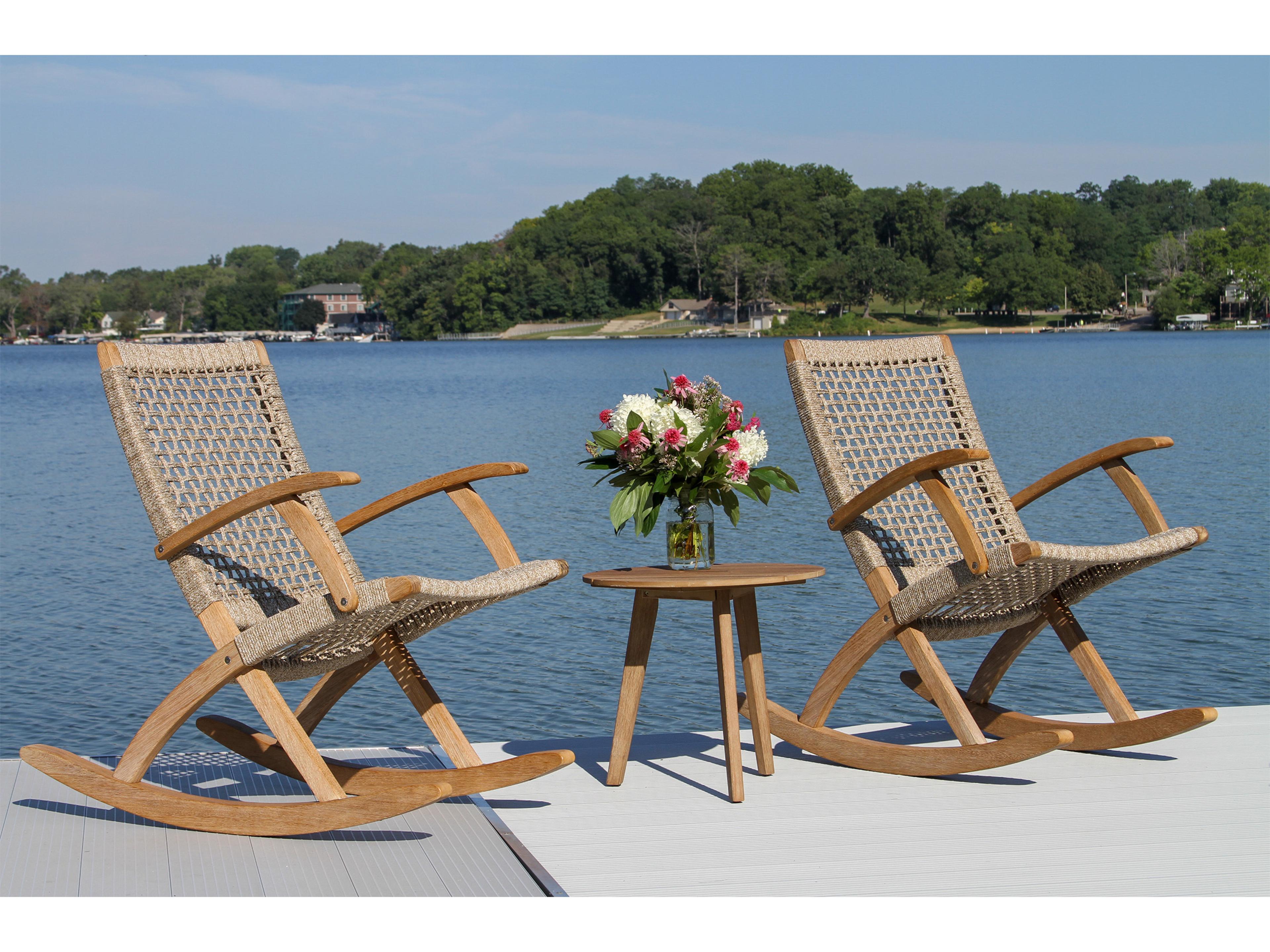 Antique Wash Wood Patio Lounge Set