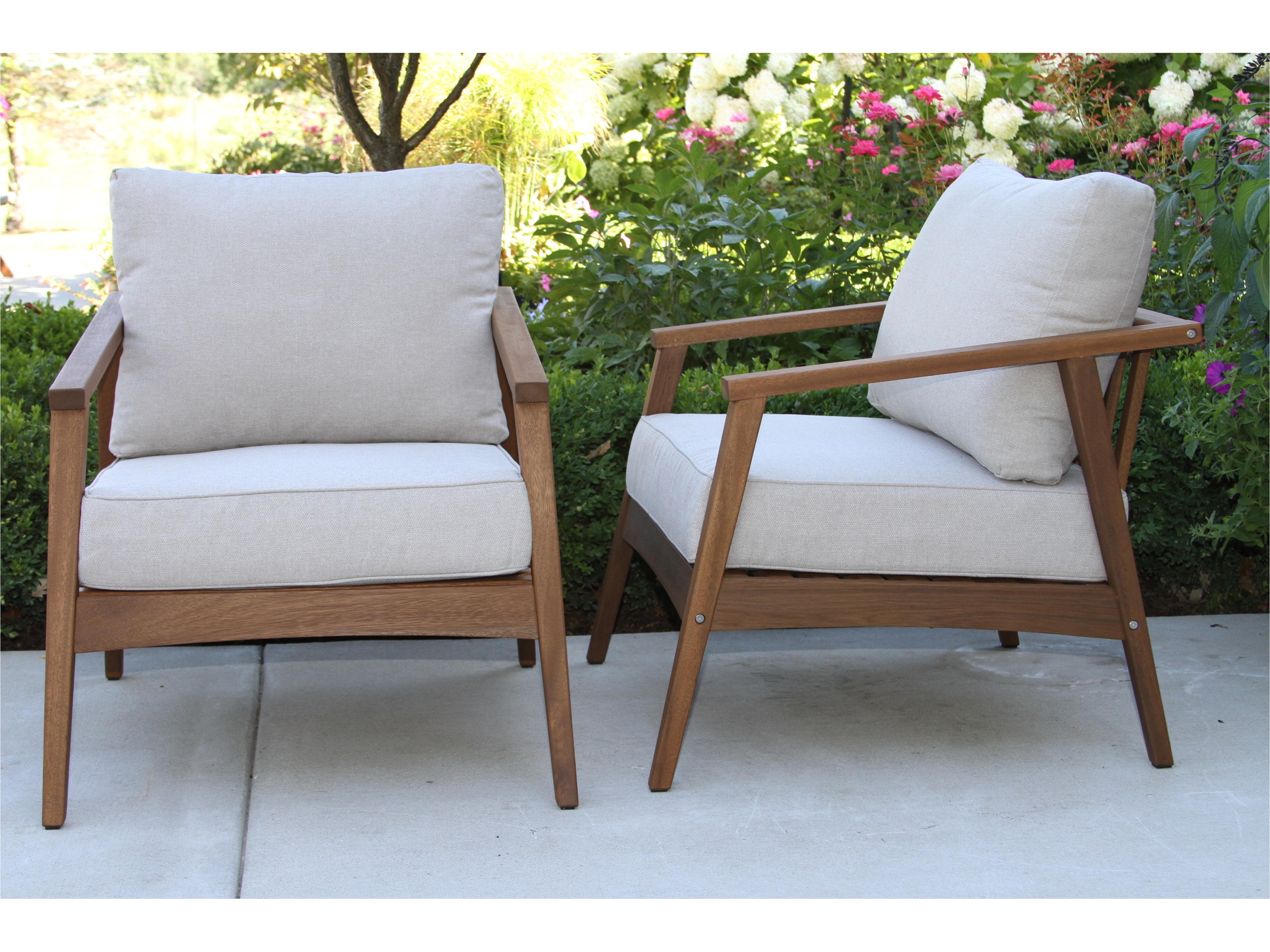 Outdoor Interiors Eucalyptus Modern Armchairs (Price Includes Two)