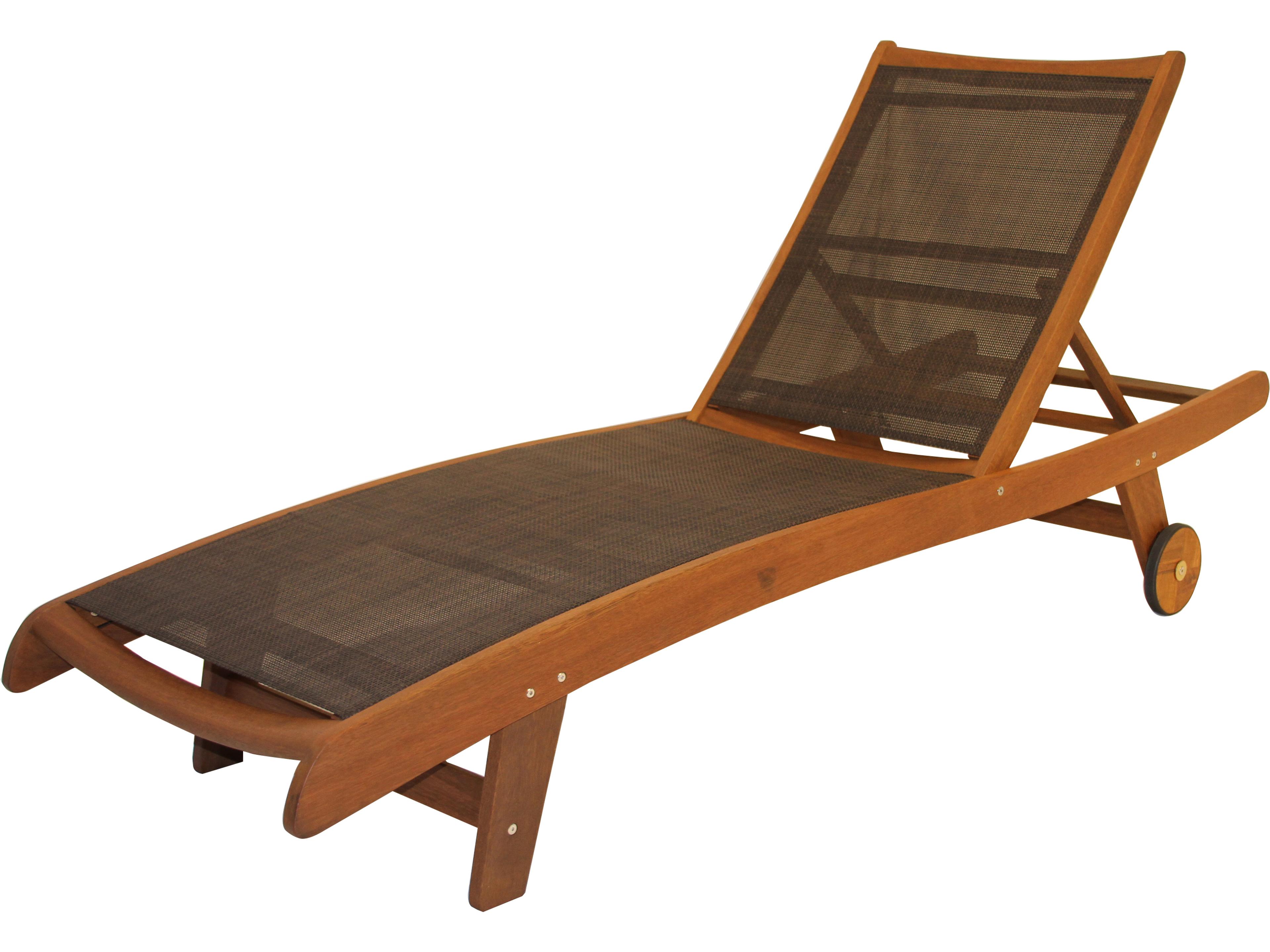 Eucalyptus & Dark Brown Sling Chaise Lounger
